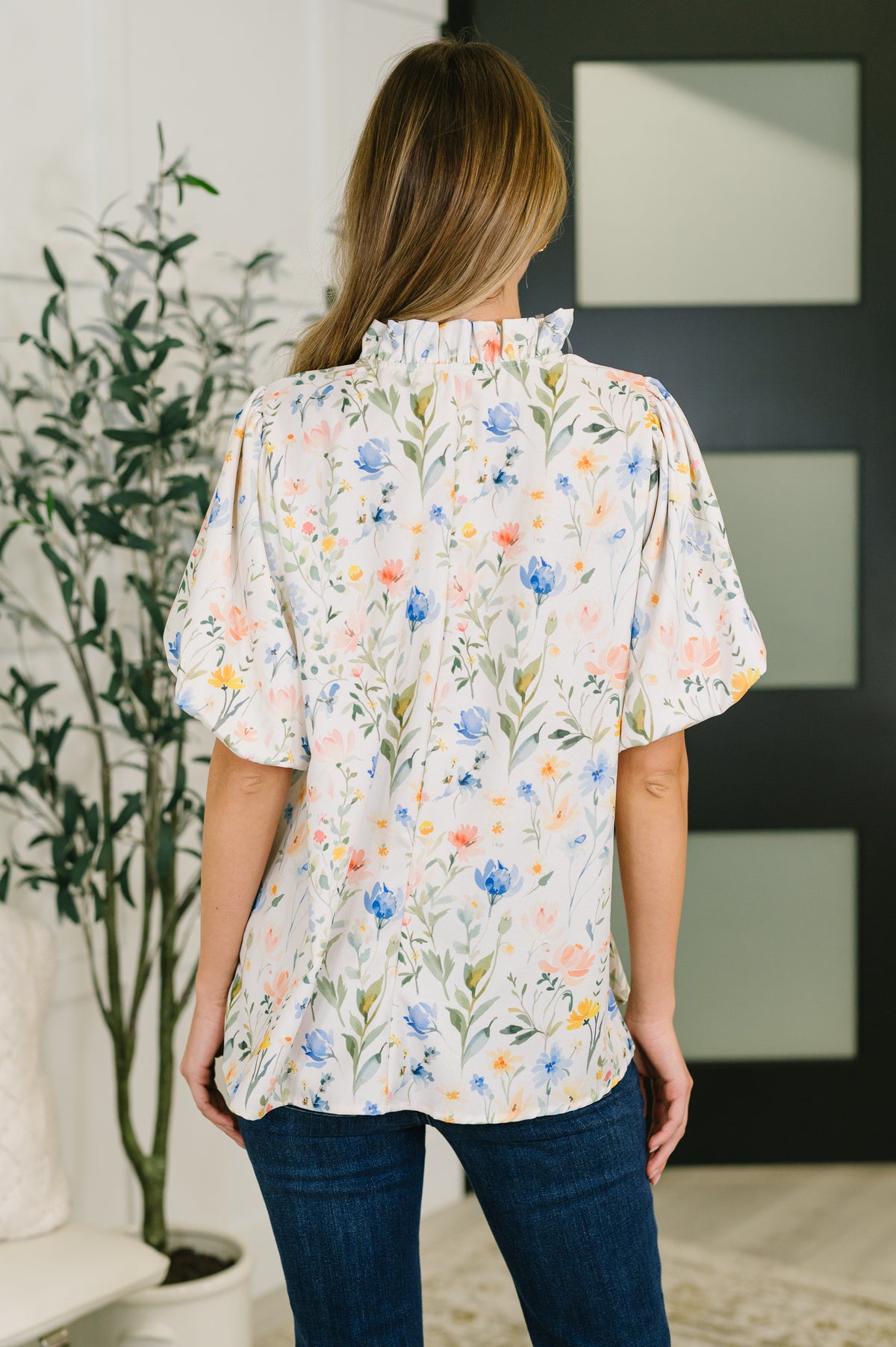 In All This Time Notch Neck Floral Blouse - 1/23/2026
