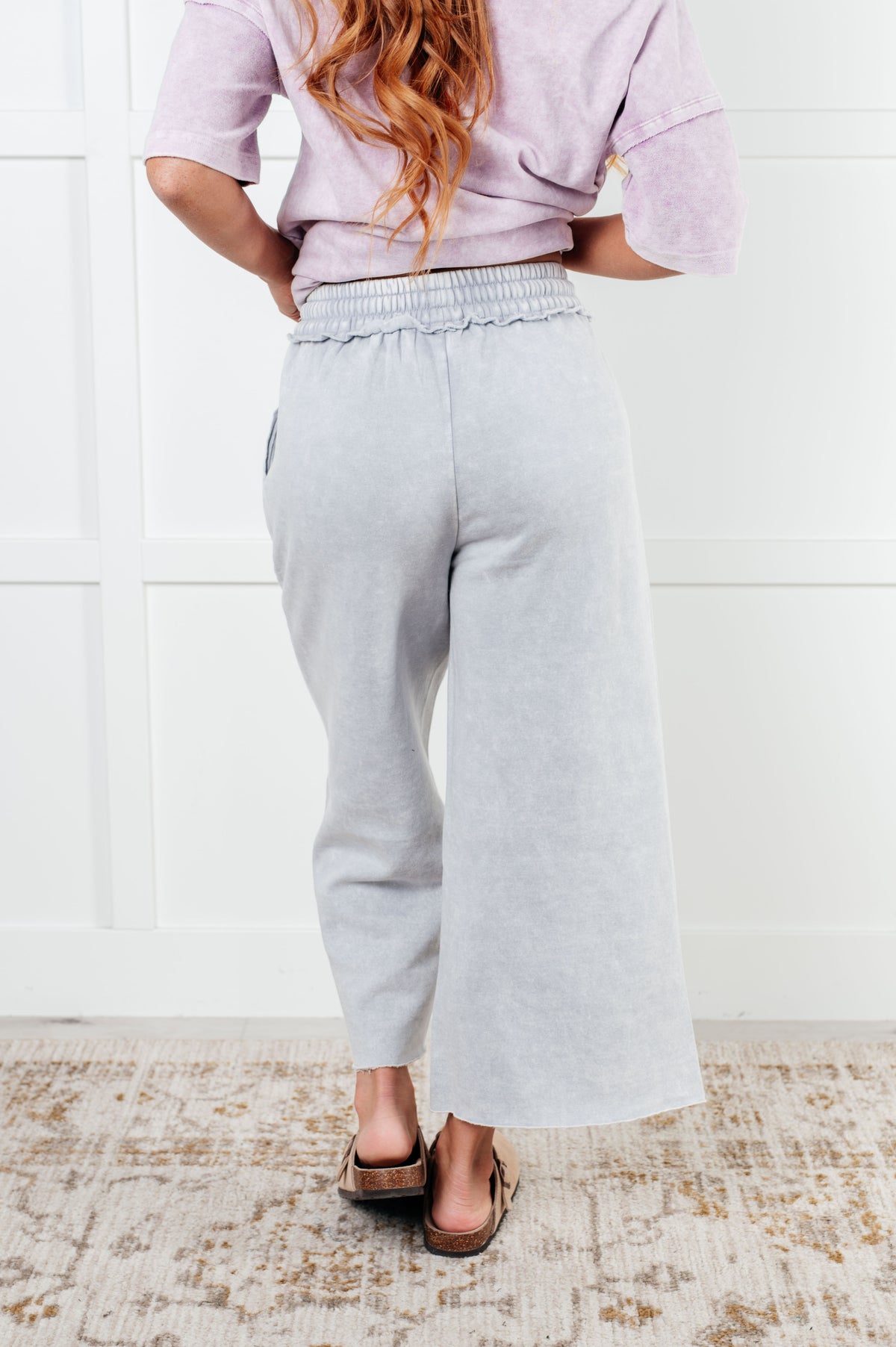 In or Out Wide Leg Cropped Pants in Light Grey - 12/18/2024