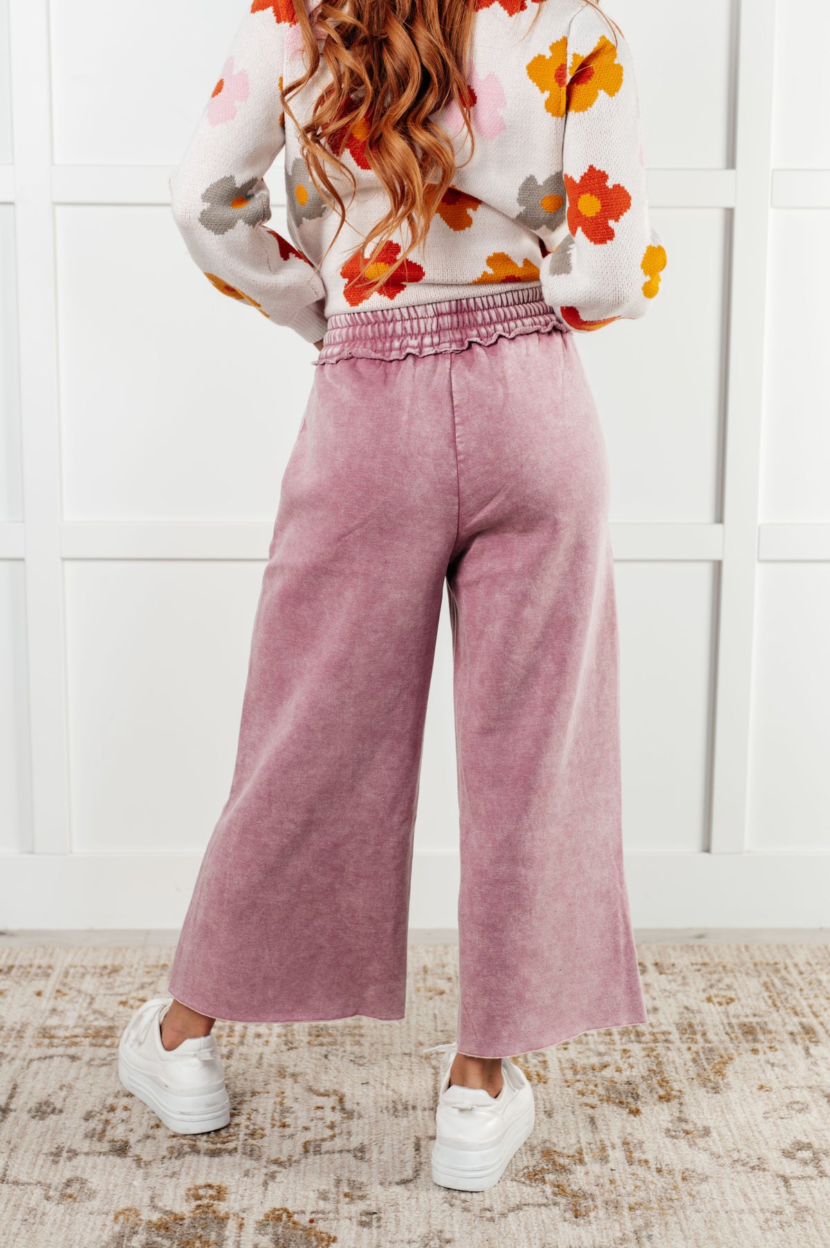 In or Out Wide Leg Cropped Pants in Light Rose - 12/18/2024