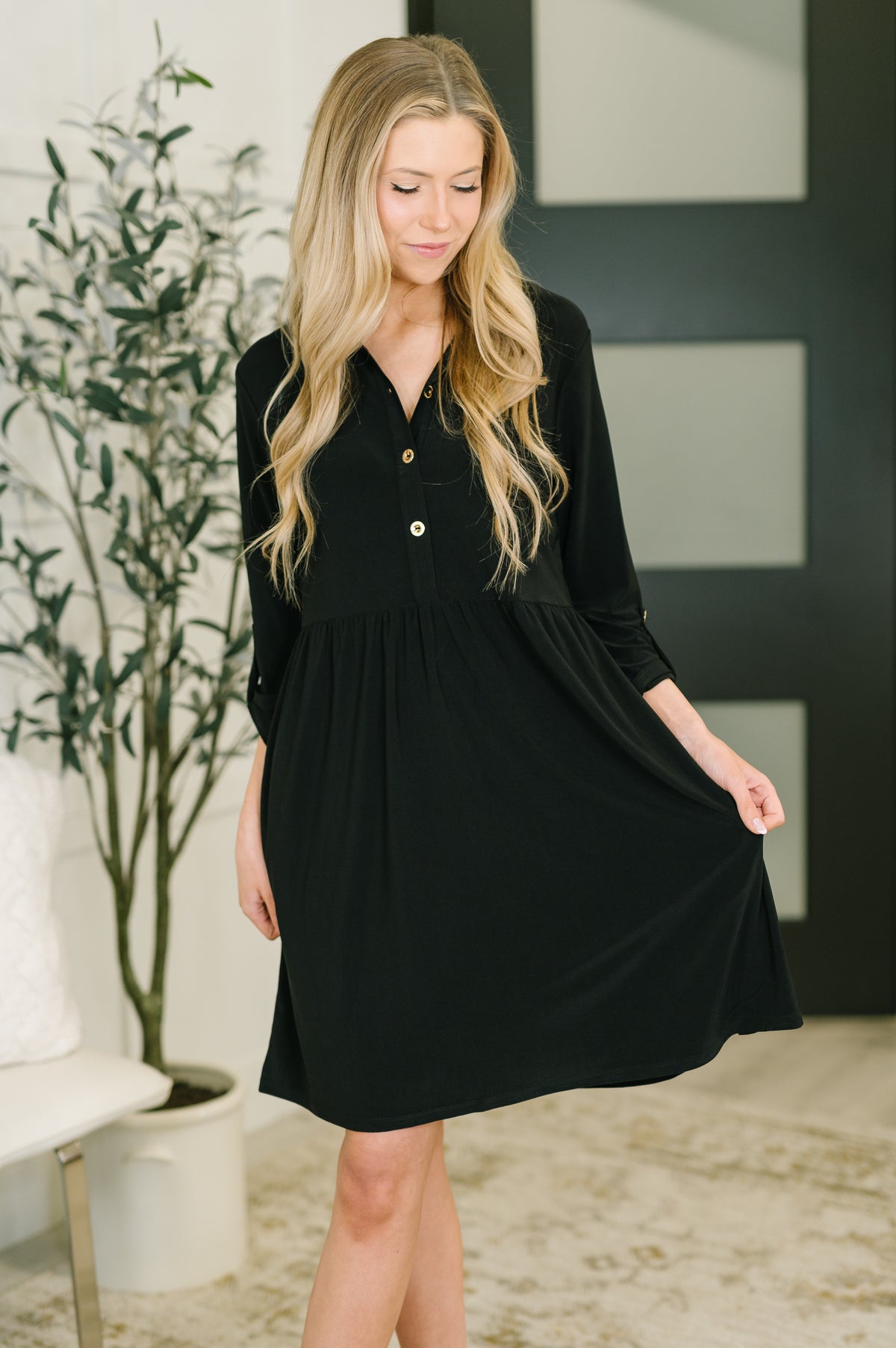 Inspire Collared Neck Dress in Black - 2/13/2026