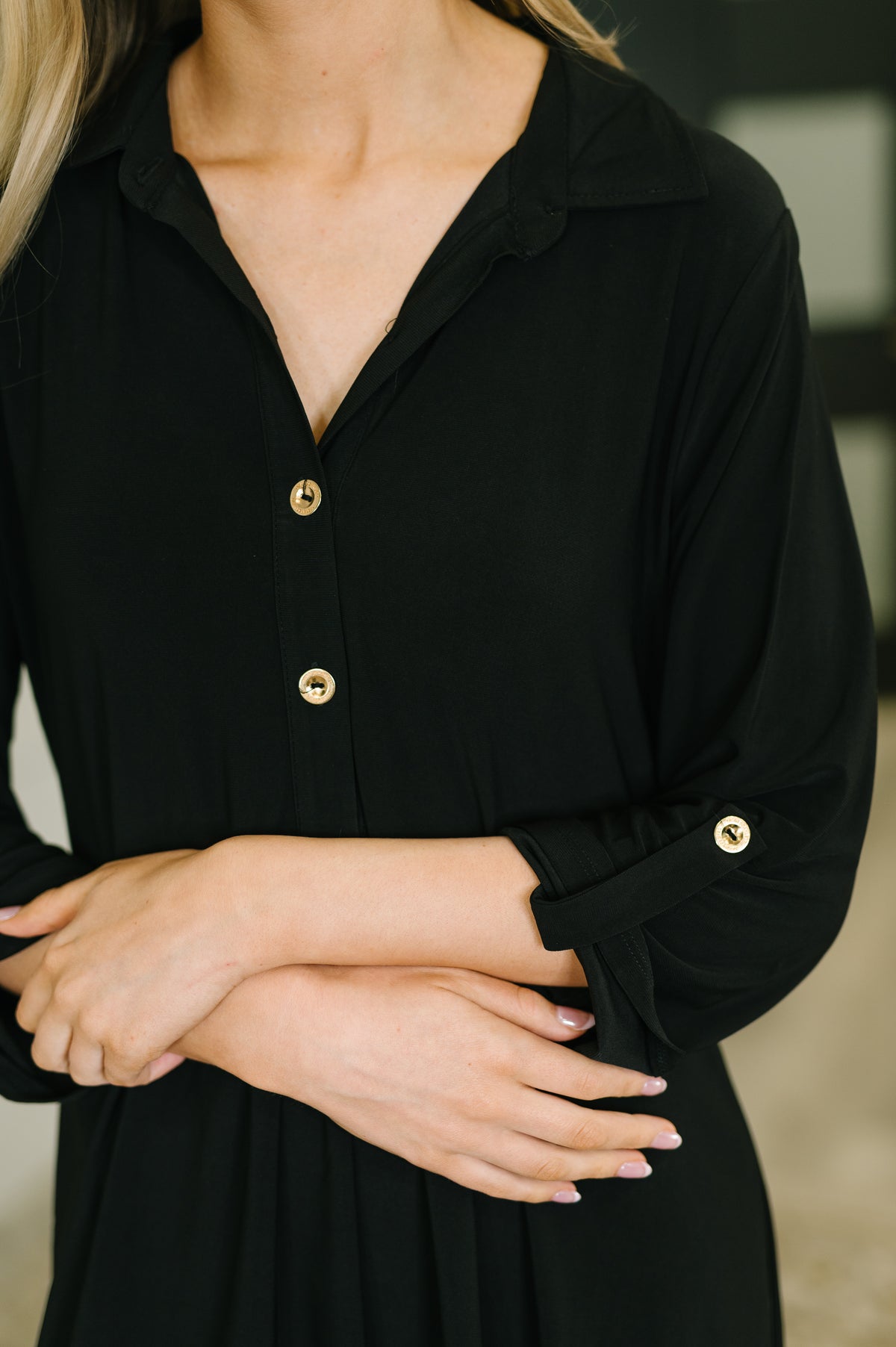 Inspire Collared Neck Dress in Black - 2/13/2026