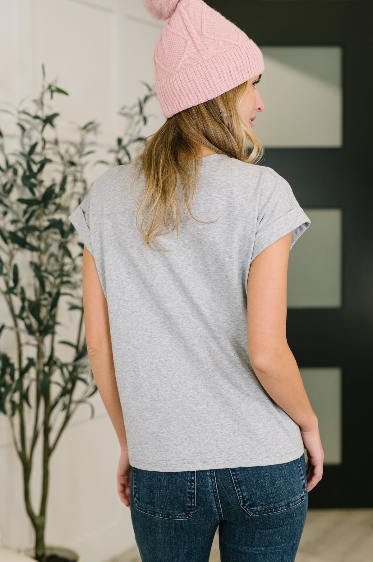 It Starts Here Basic Rolled Sleeve Tee in H Grey - 1/21/2026