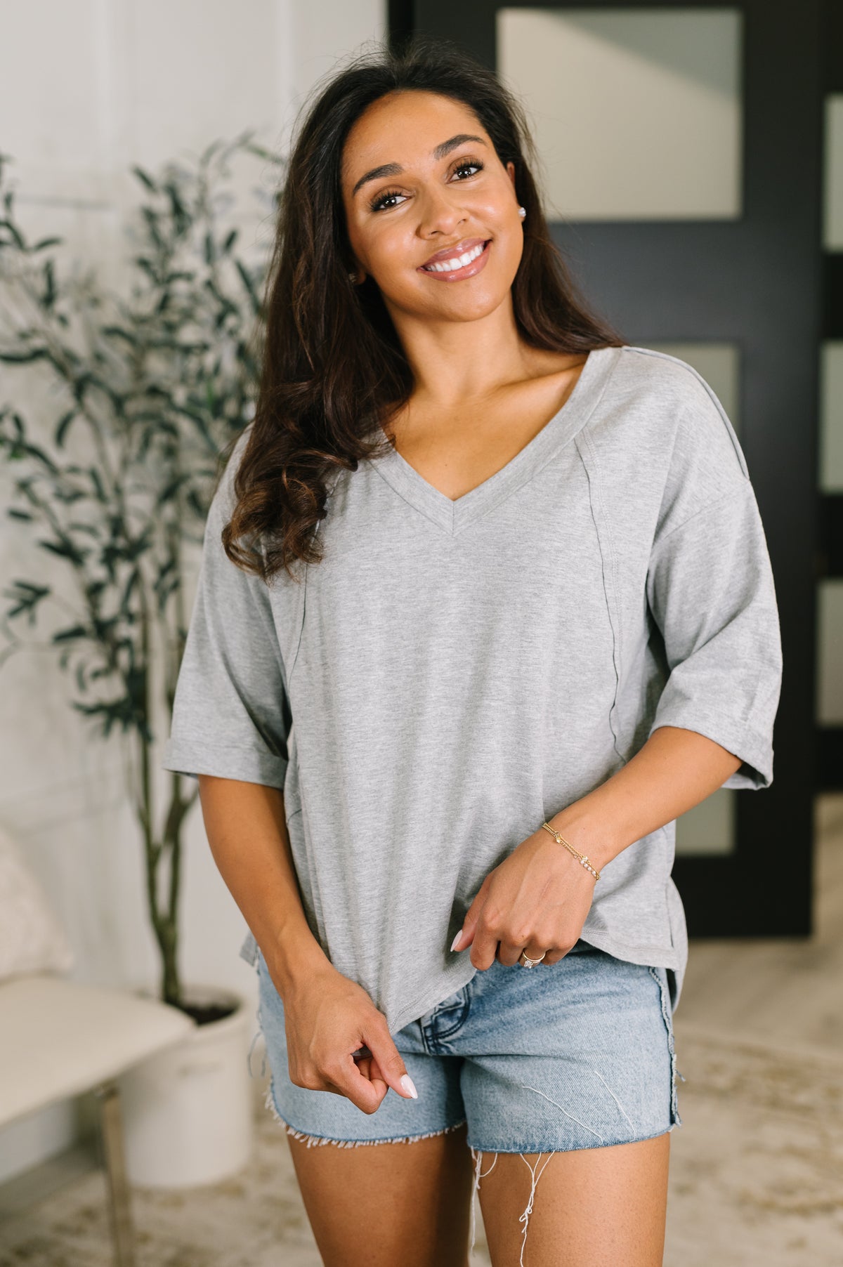 It's All You Oversized Tunic Top in Grey - 7/21/2026