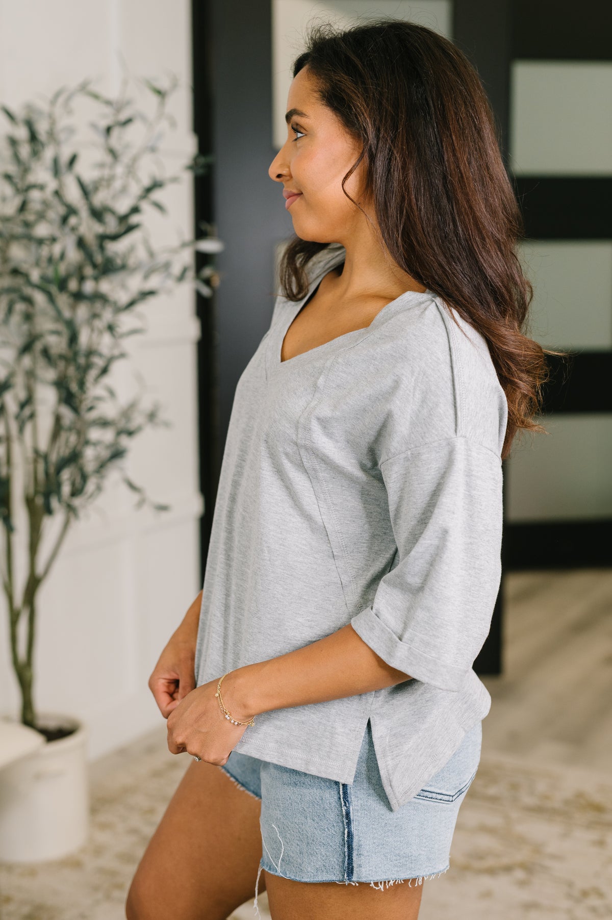 It's All You Oversized Tunic Top in Grey - 7/21/2026