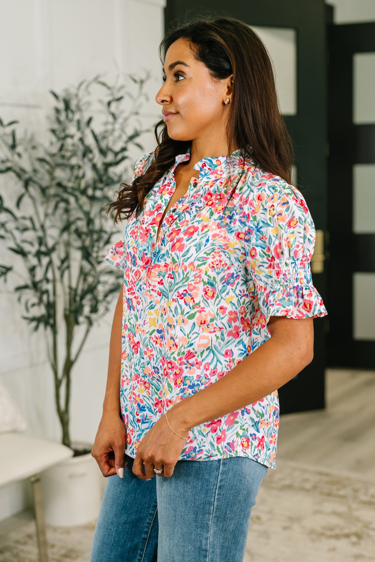 It's Been a Day Split Neck Blouse - 6/23/2026