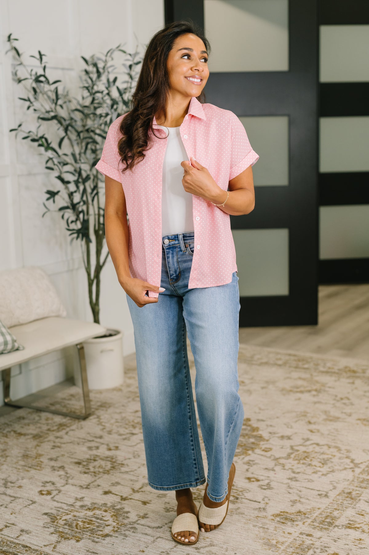 It's Just Business Collared Button Down Blouse - 7/21/2026