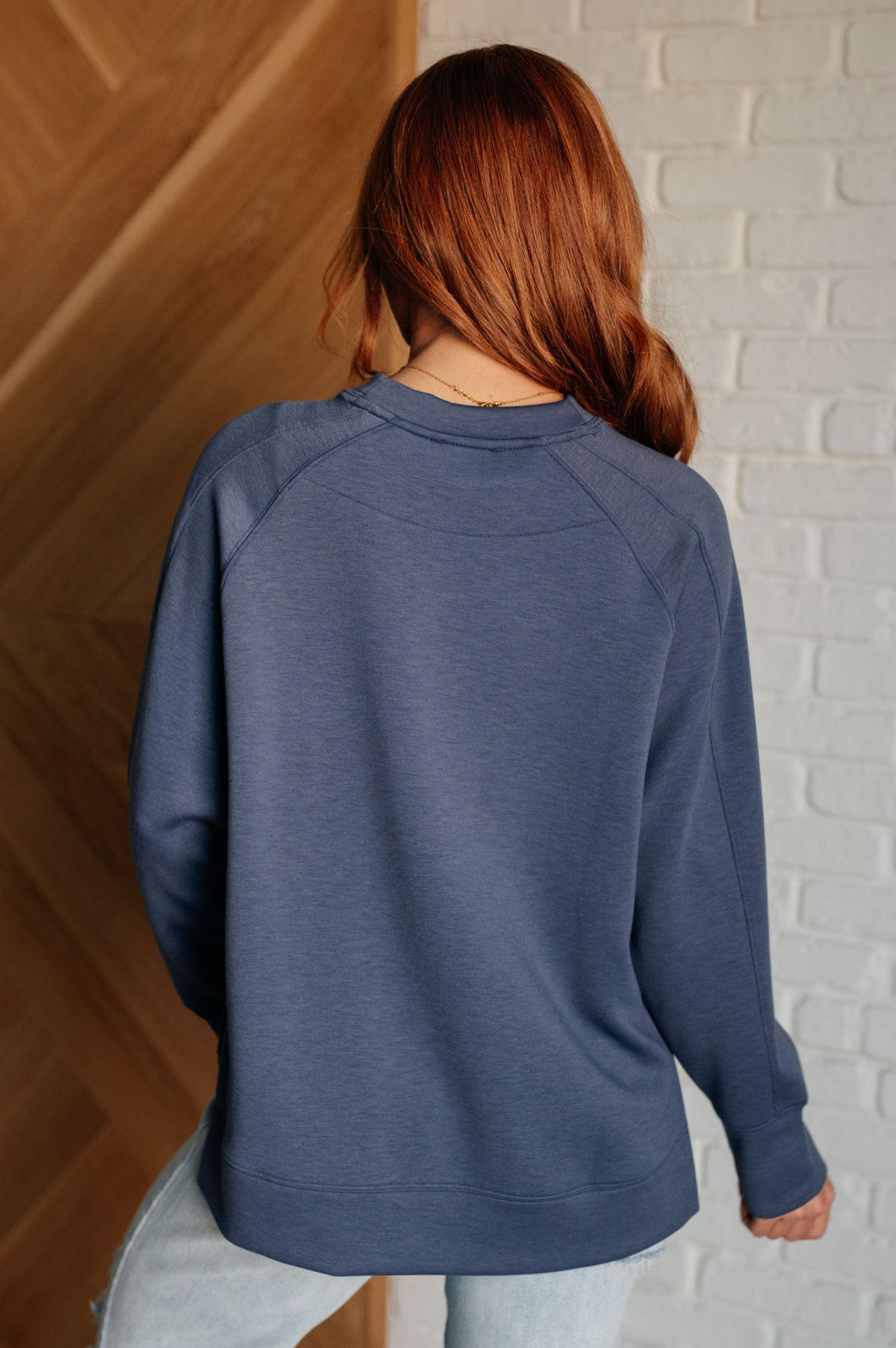 It's The Little Things Relaxed Scuba Pullover in Blue Indigo - 10/23/2024