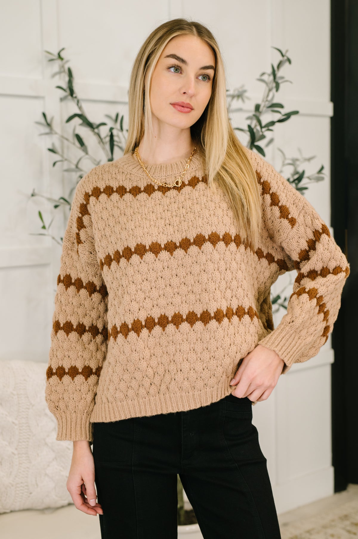 Ivy Lane Textured Sweater in Taupe - 12/12/2025