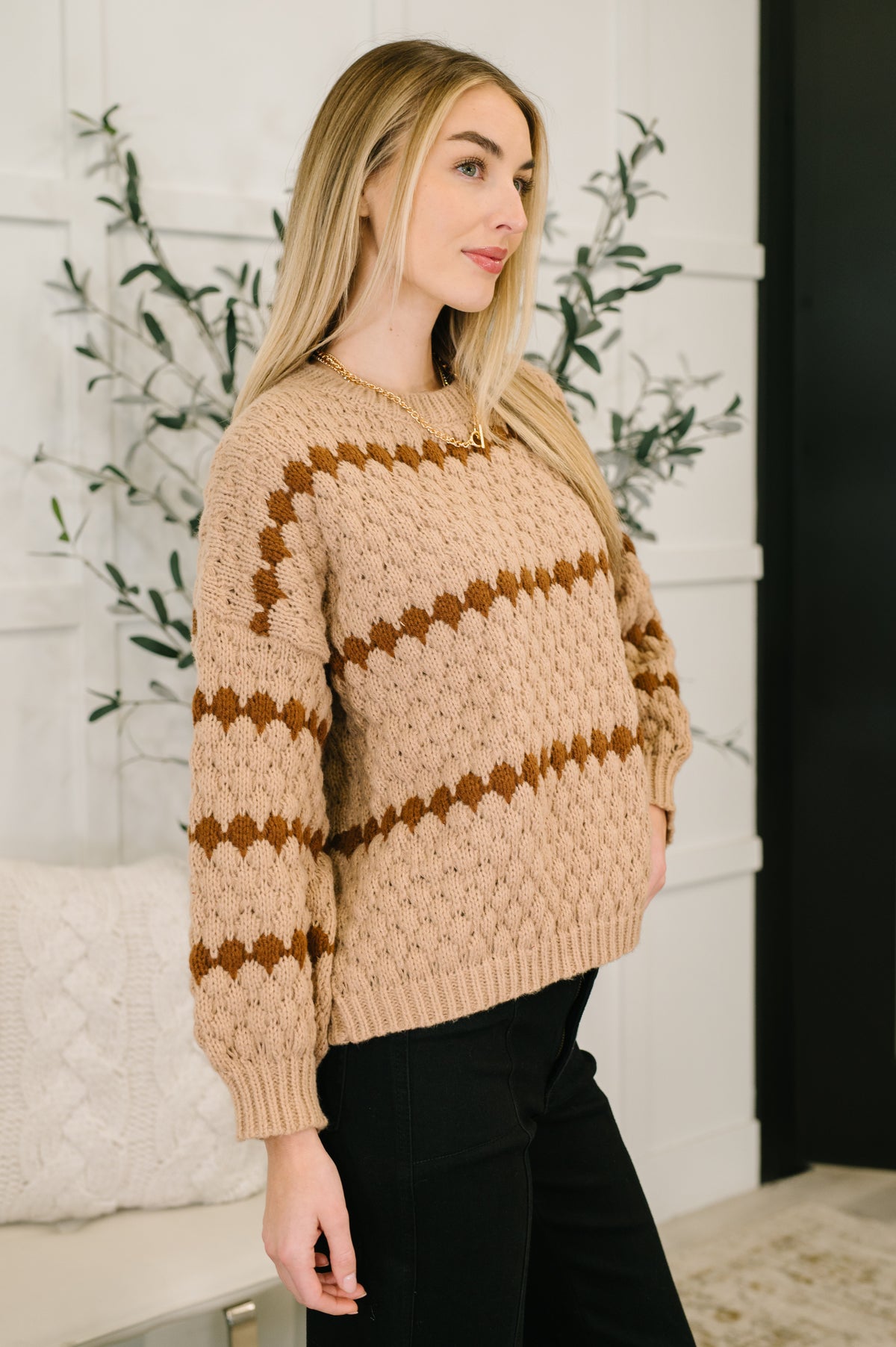 Ivy Lane Textured Sweater in Taupe - 12/12/2025