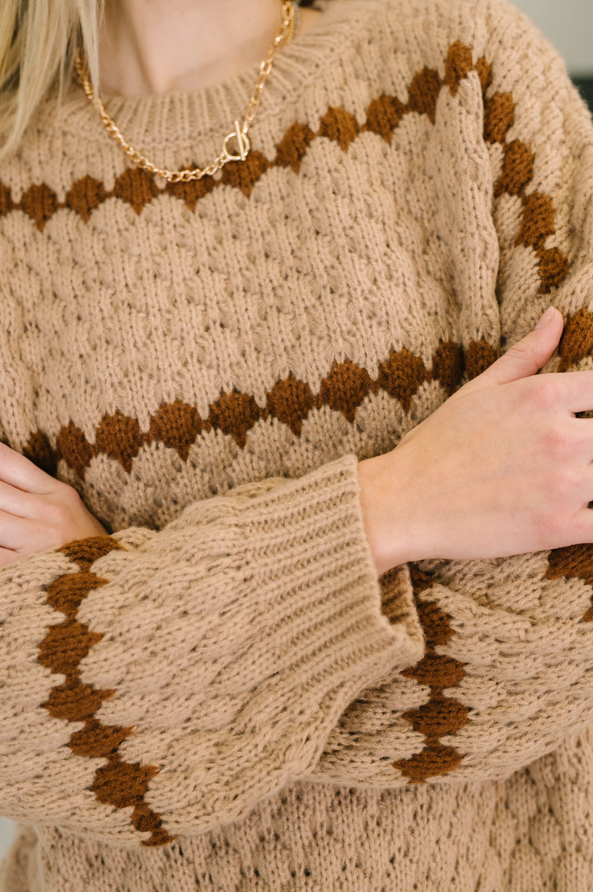 Ivy Lane Textured Sweater in Taupe - 12/12/2025