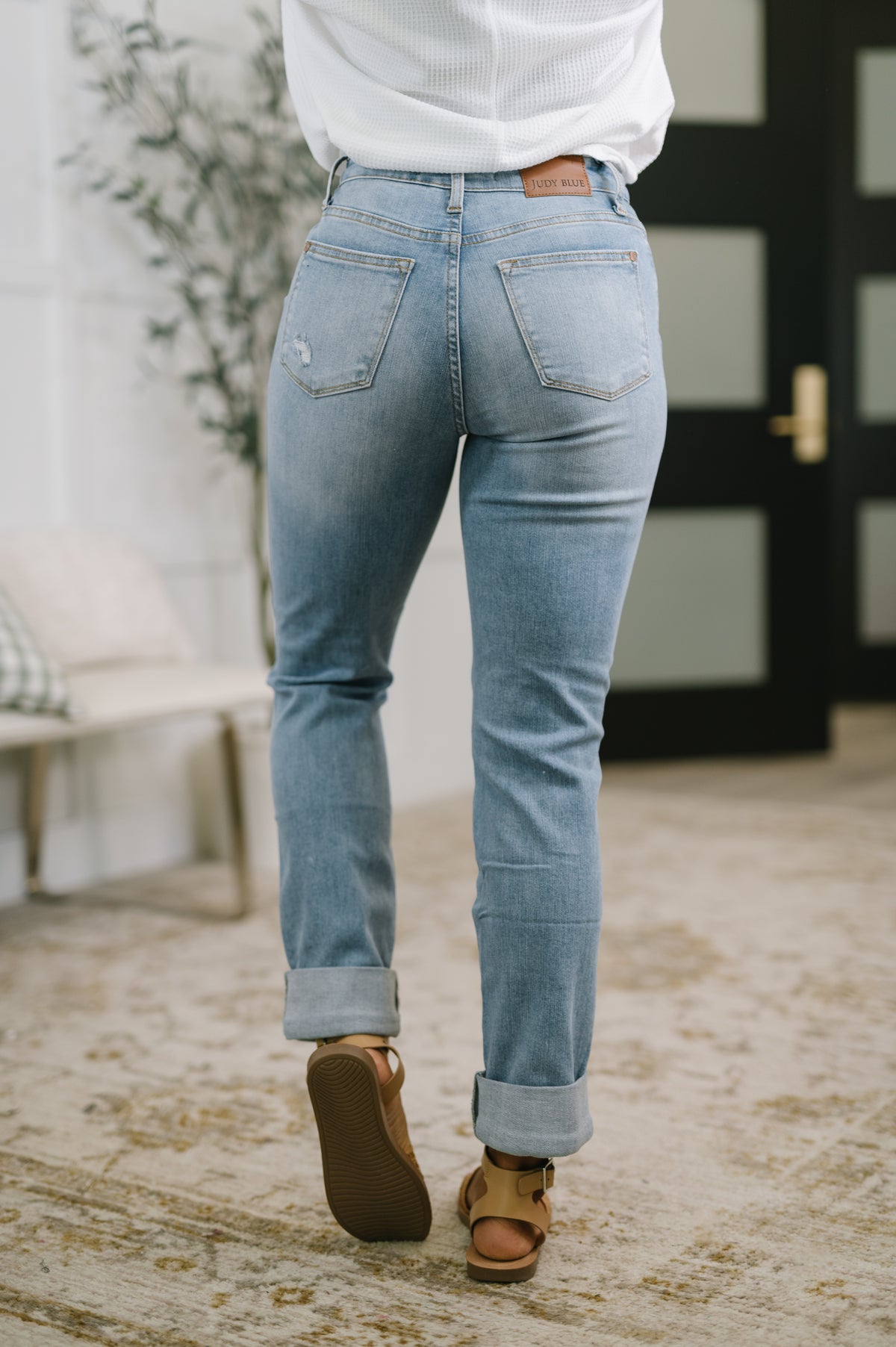 Aiden High Rise Patch Pocket Distressed Boyfriend Jeans - 5/4/2026