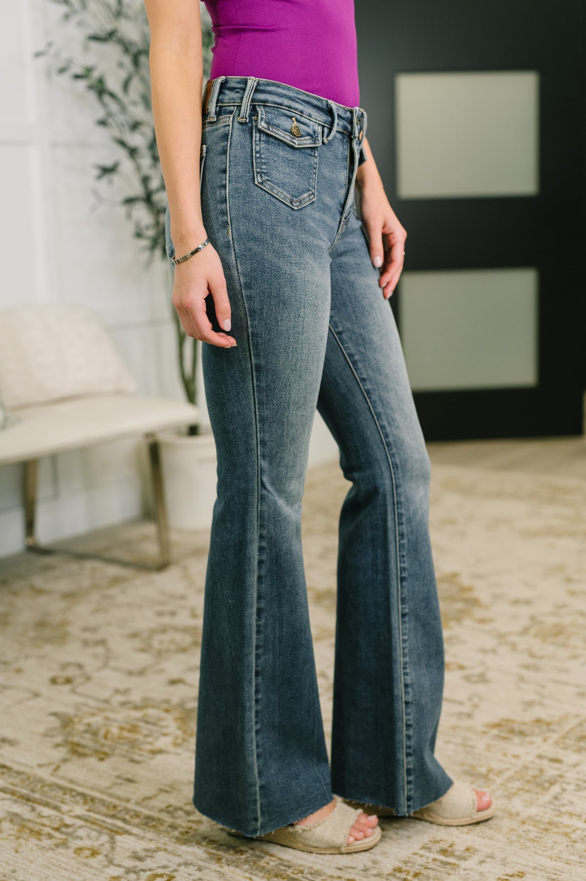 Jackie Mid Rise Flare Jean with Front Flap Pockets - 5/13/2026 NEW