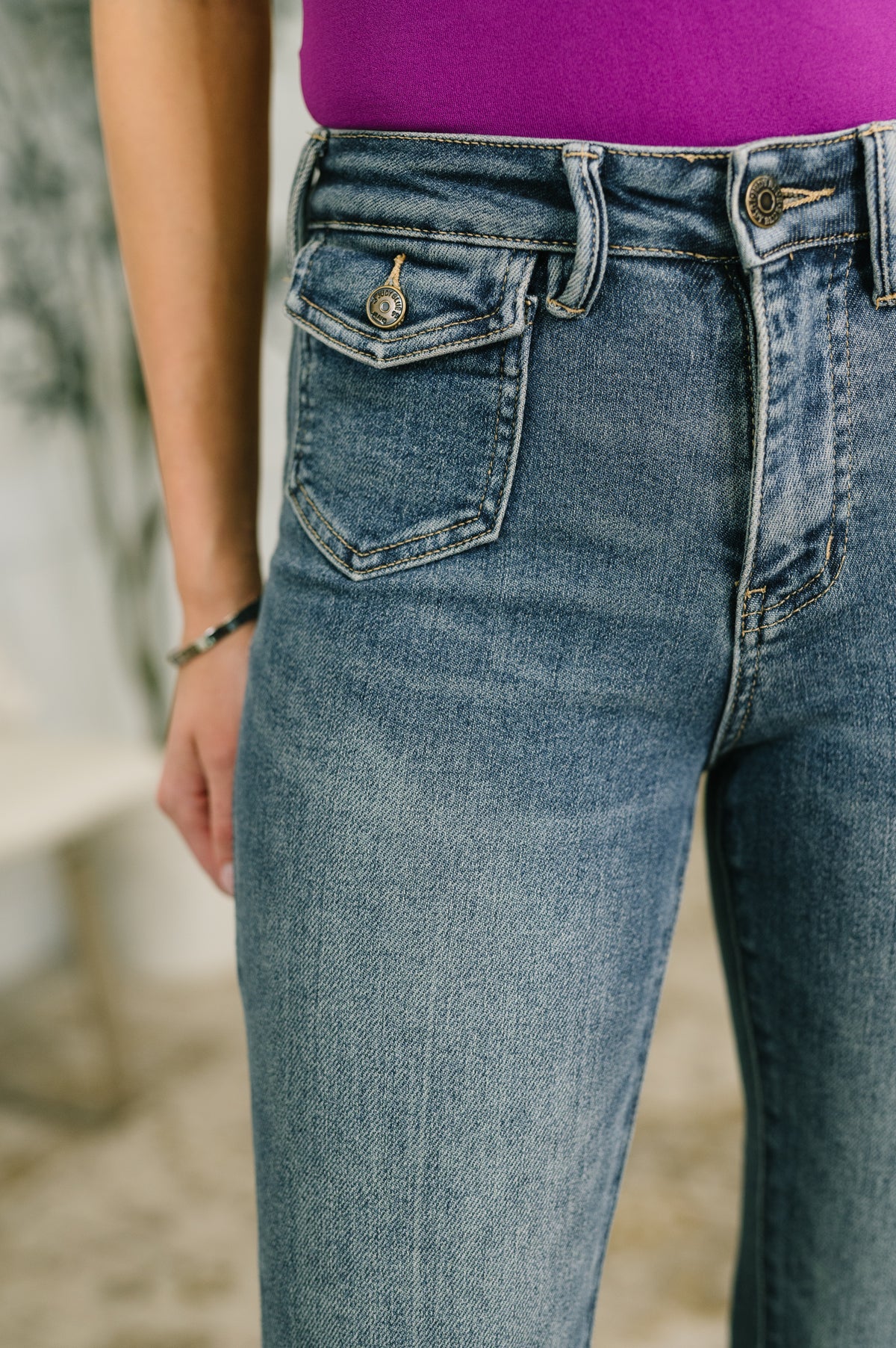 Jackie Mid Rise Flare Jean with Front Flap Pockets - 5/13/2026 NEW
