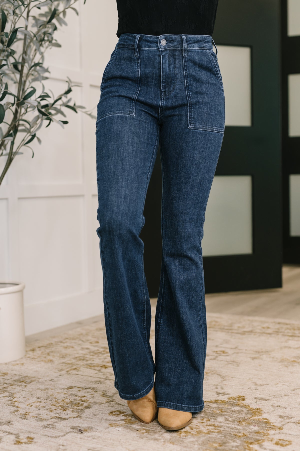 Jada High Waist Flare with Patch Pockets - 10/8/2025