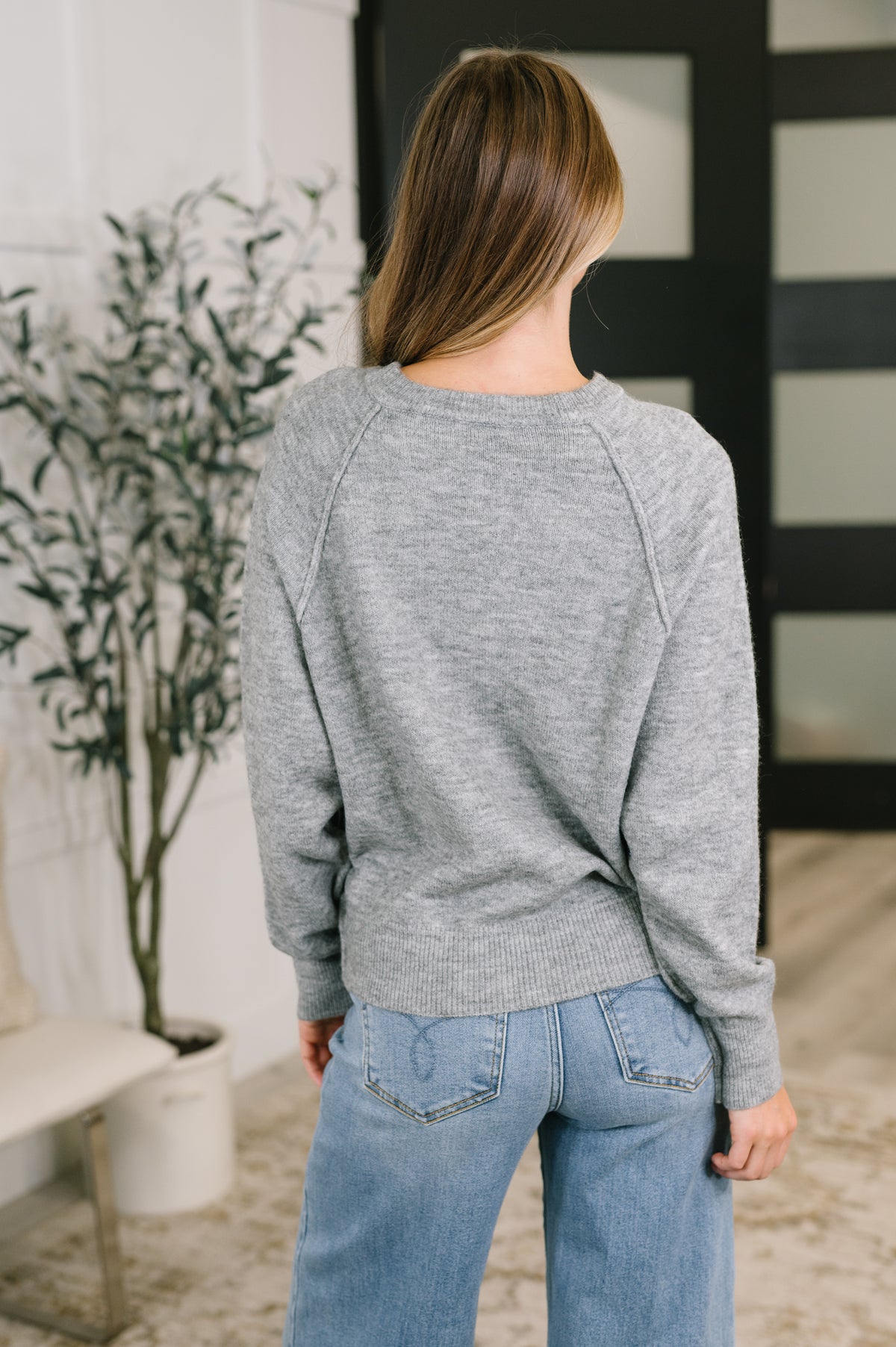 Just For Me Henley Brushed Pullover in Grey - 8/12/2026