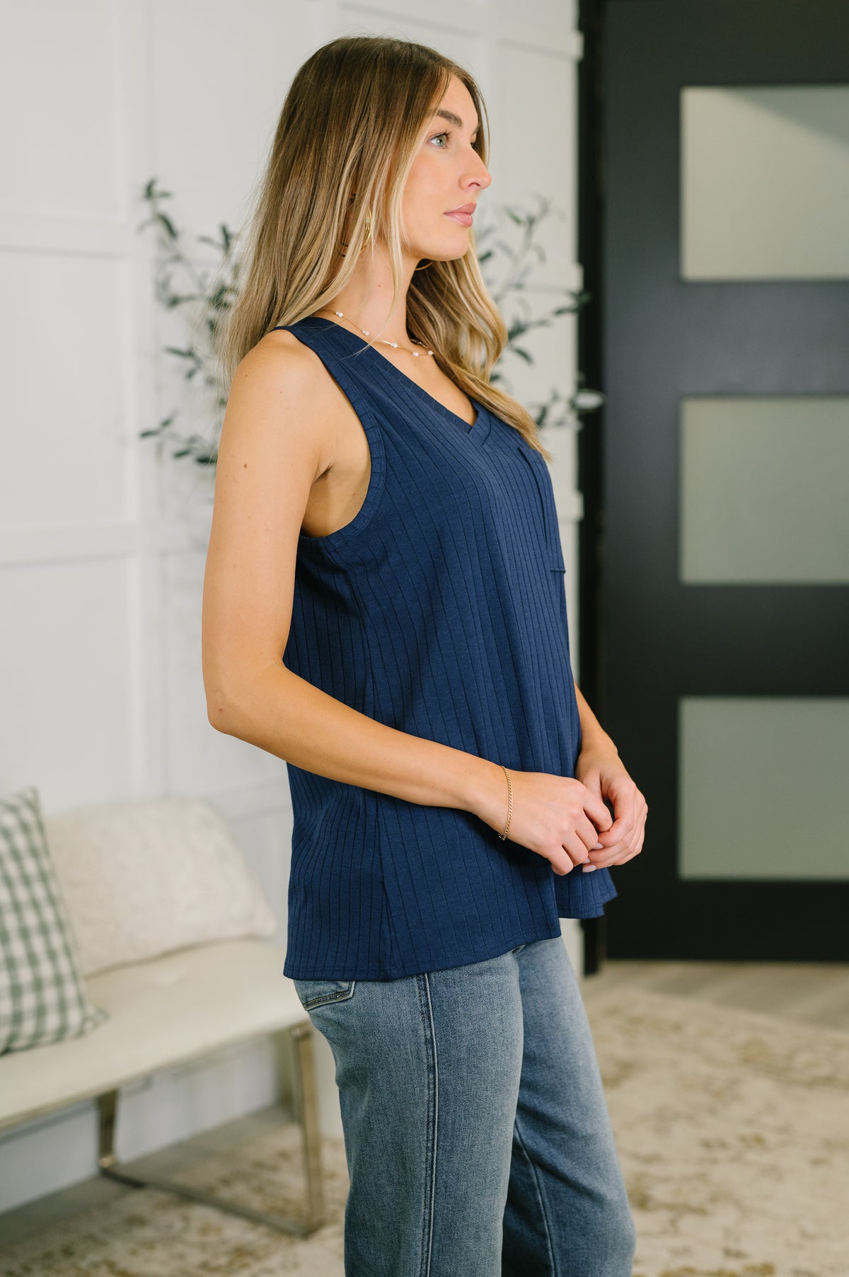Just Give In Ribbed Knit Tank in Navy - 5/15/2026 NEW