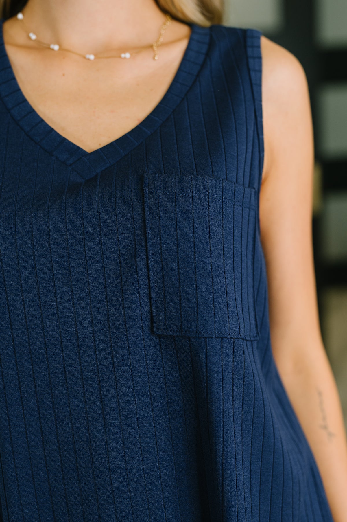 Just Give In Ribbed Knit Tank in Navy - 5/15/2026 NEW