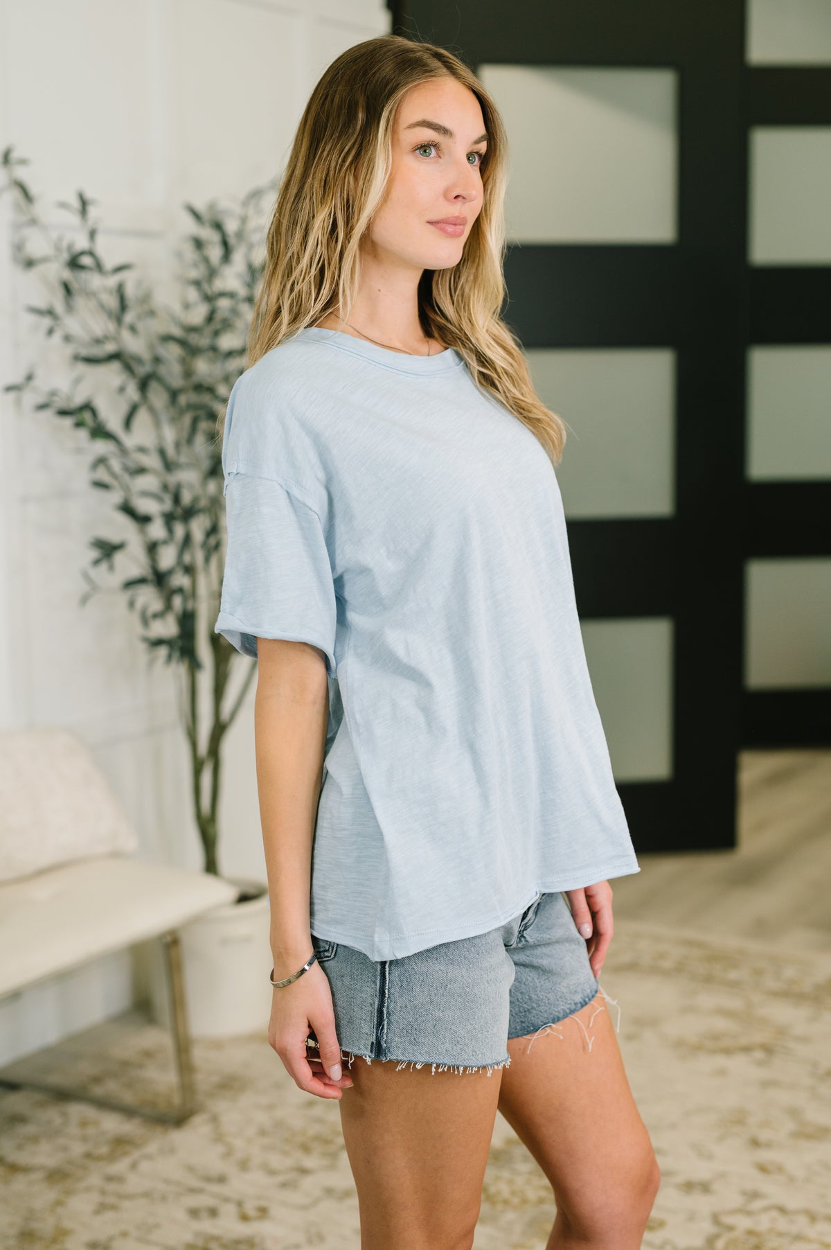 Just Like That Relaxed Heather Tee in Blue - 5/19/2026 NEW