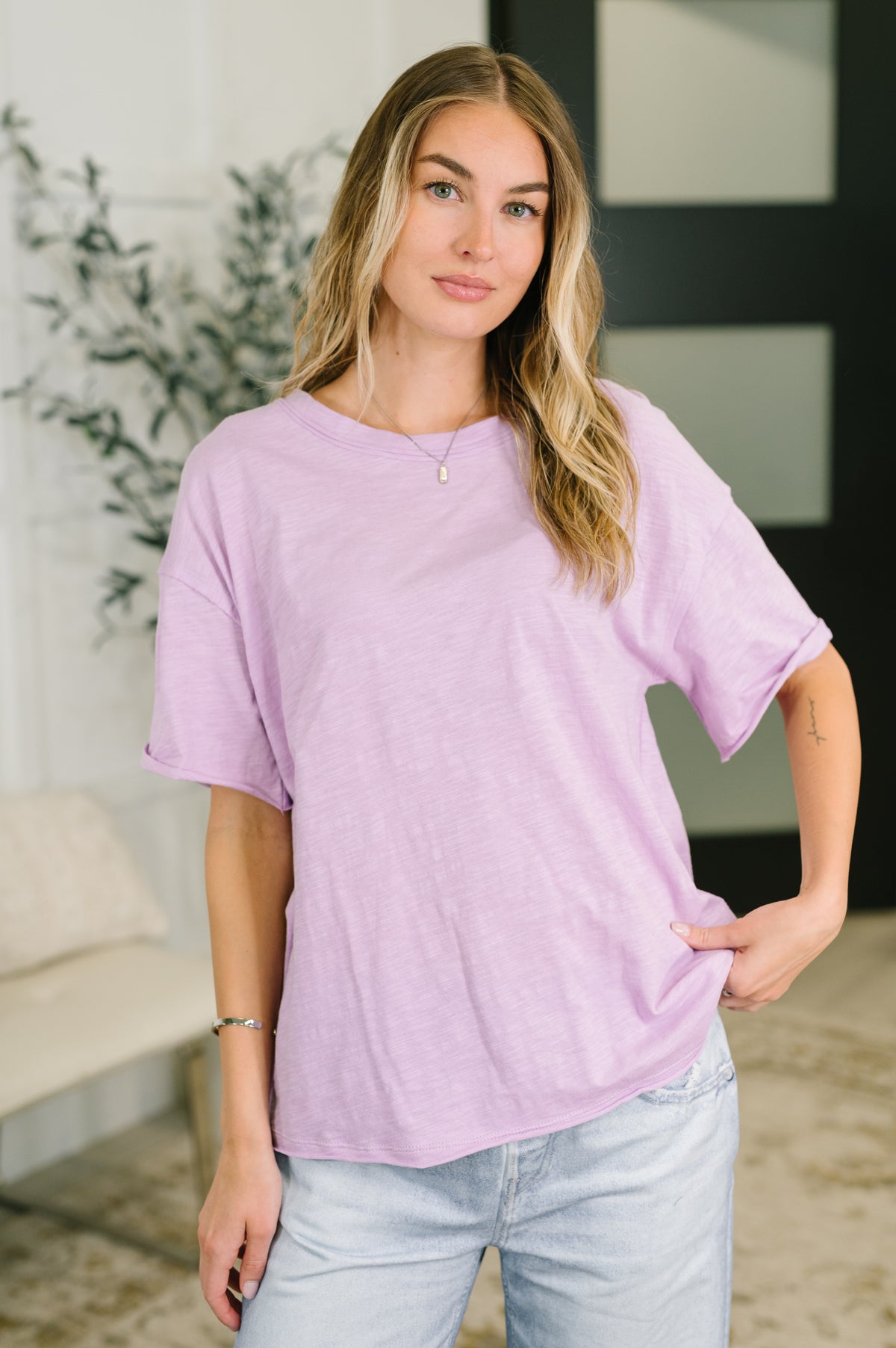 Just Like That Relaxed Heather Tee in Lilac - 5/19/2026 NEW