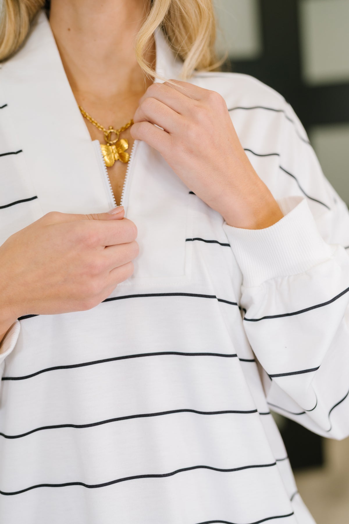 Just My Stripe Zipper Top - 11/14/2025