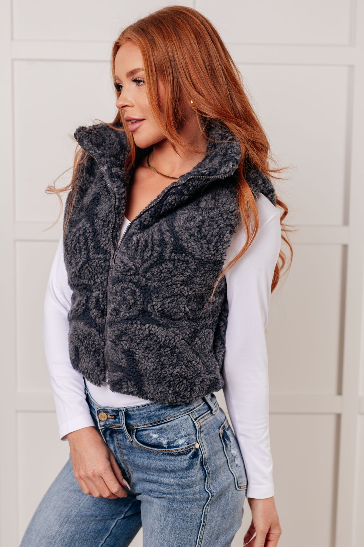 Just One More Layer Paisley Sherpa Print Vest - 11/5/2024