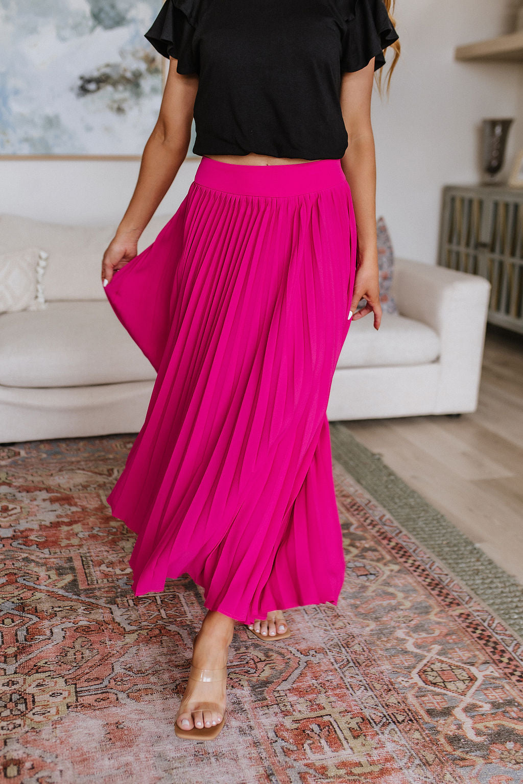 Just Too Hot Midi Skirt in Hot Pink - 6/13/2023