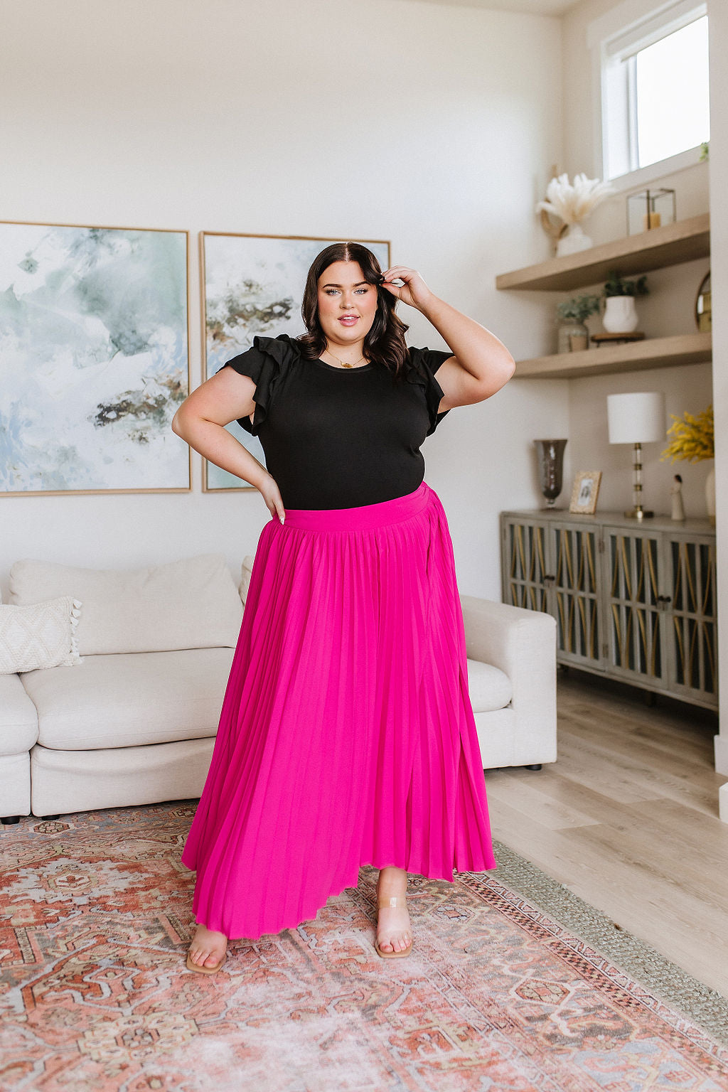 Just Too Hot Midi Skirt in Hot Pink - 6/13/2023