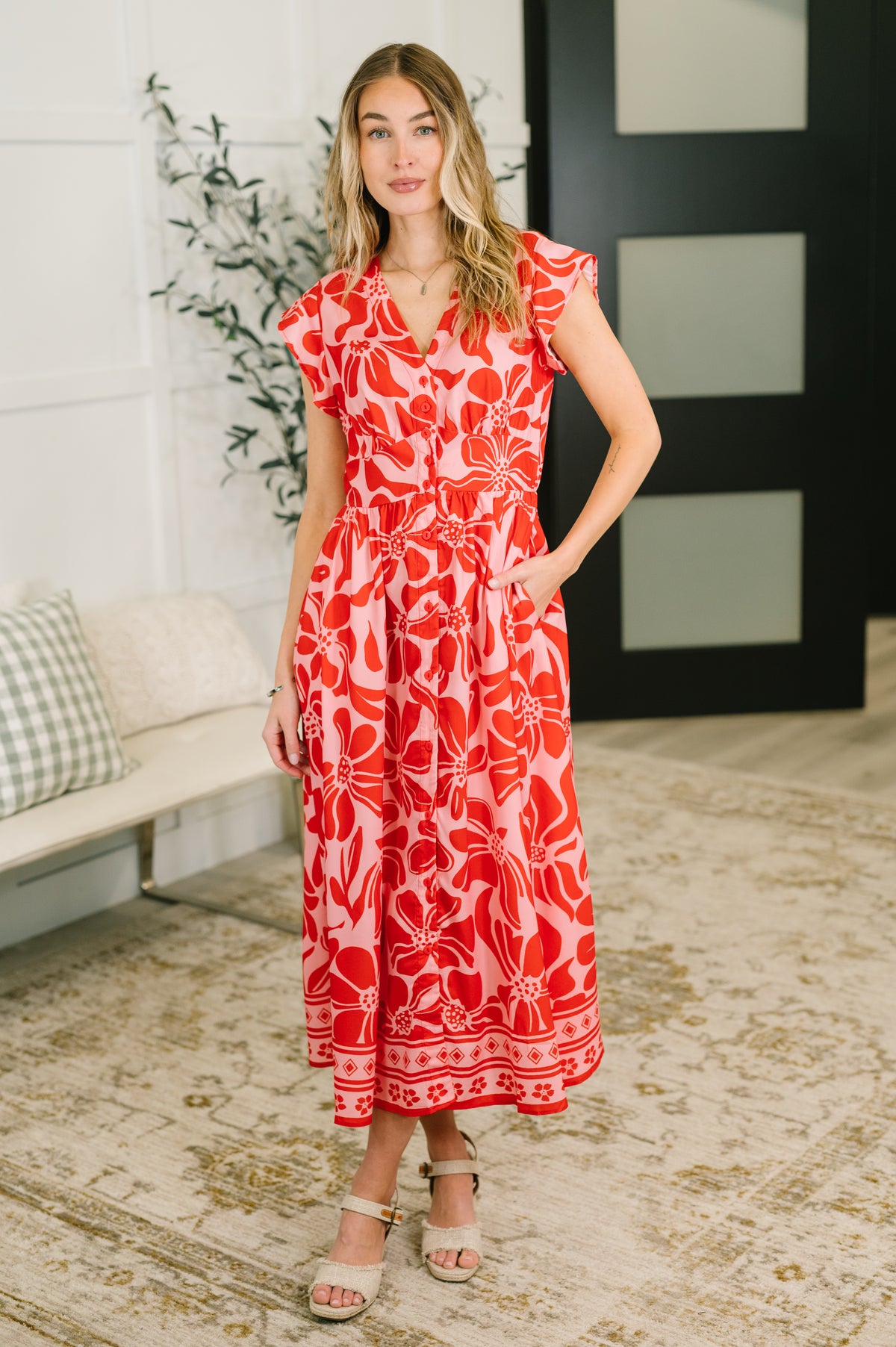 Just Yesterday Front Button Down Dress - 5/19/2026 NEW