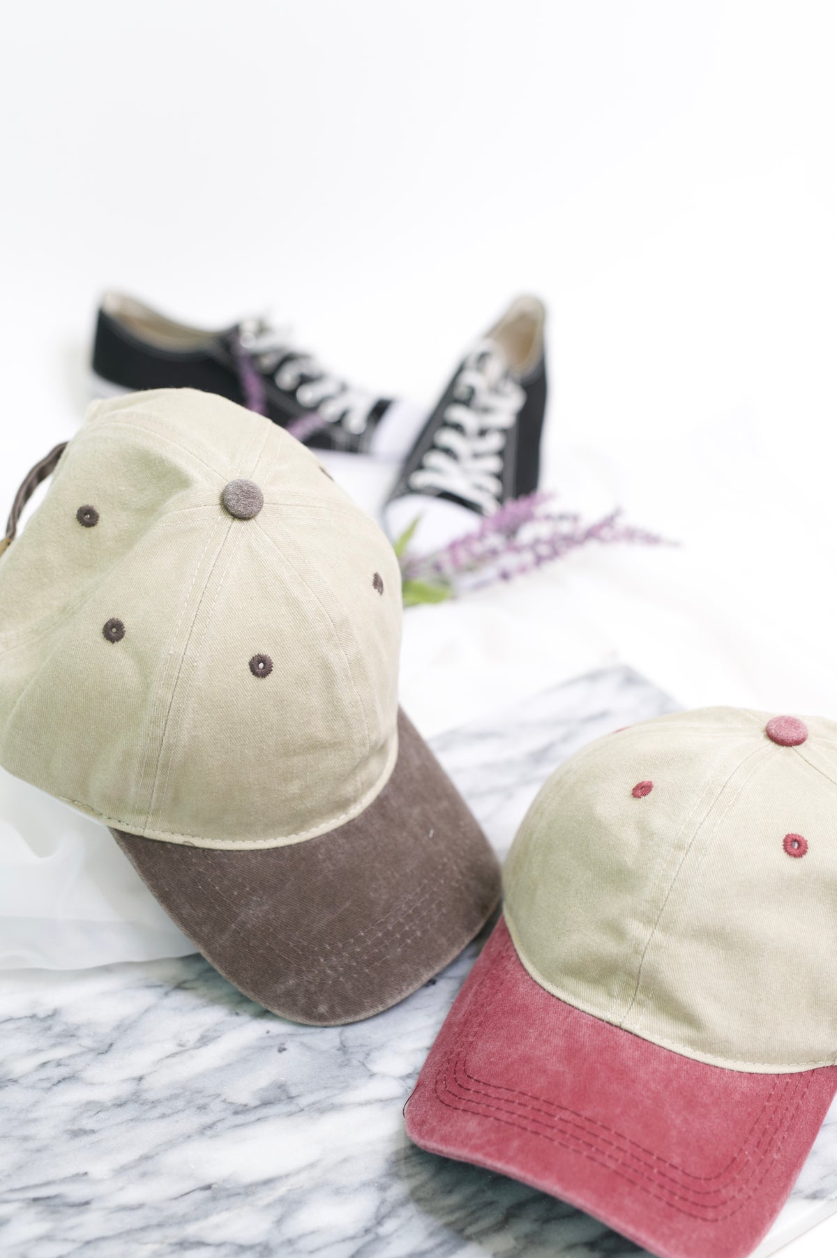 Totally Two Tone Baseball Cap in Burgundy - 11/10/2026