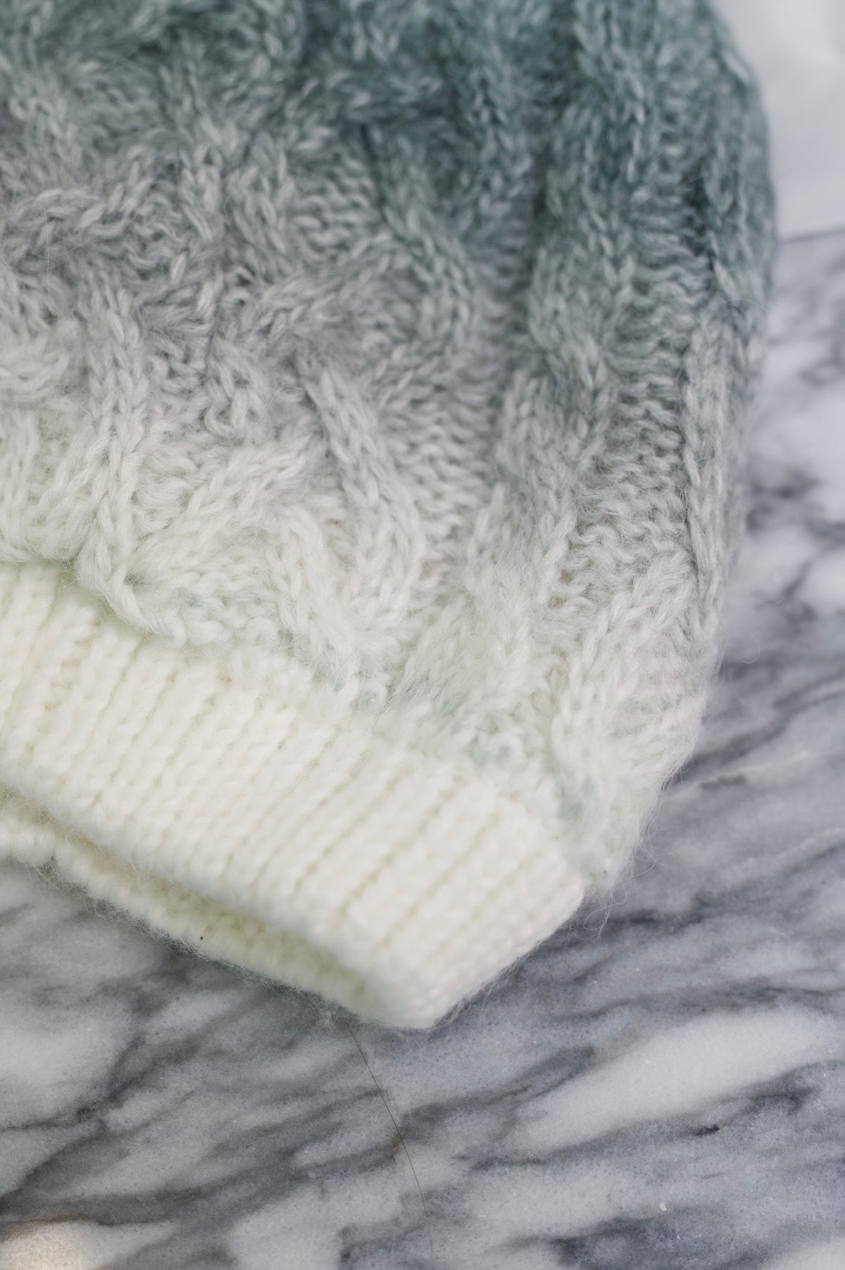 Somewhere Soft Ombre Cable Knit Pom Beanie - 11/13/2026