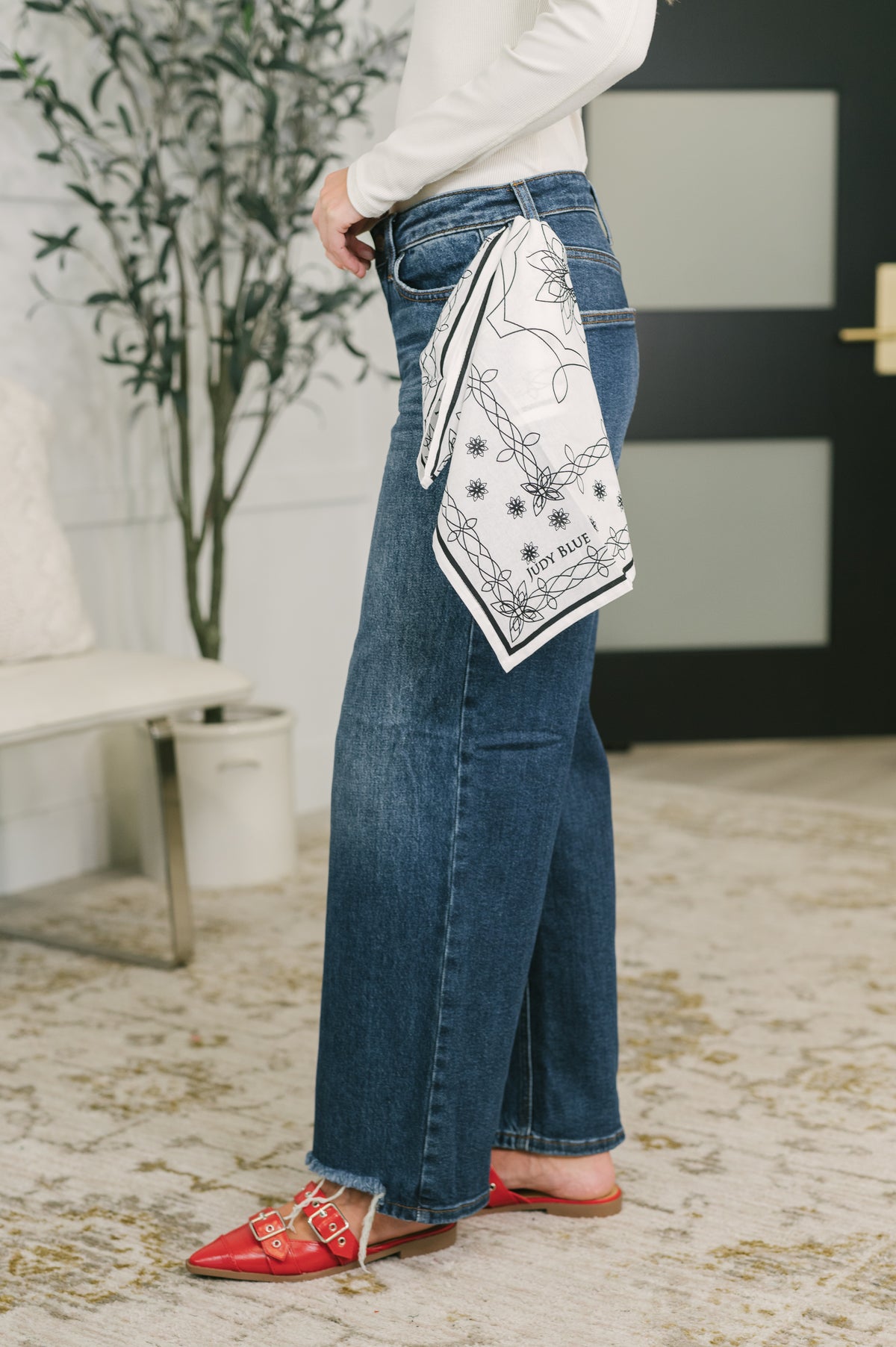 Kaiya Low Rise Wilhelmina Baggy Jean with Bandana Loop - 10/14/2026