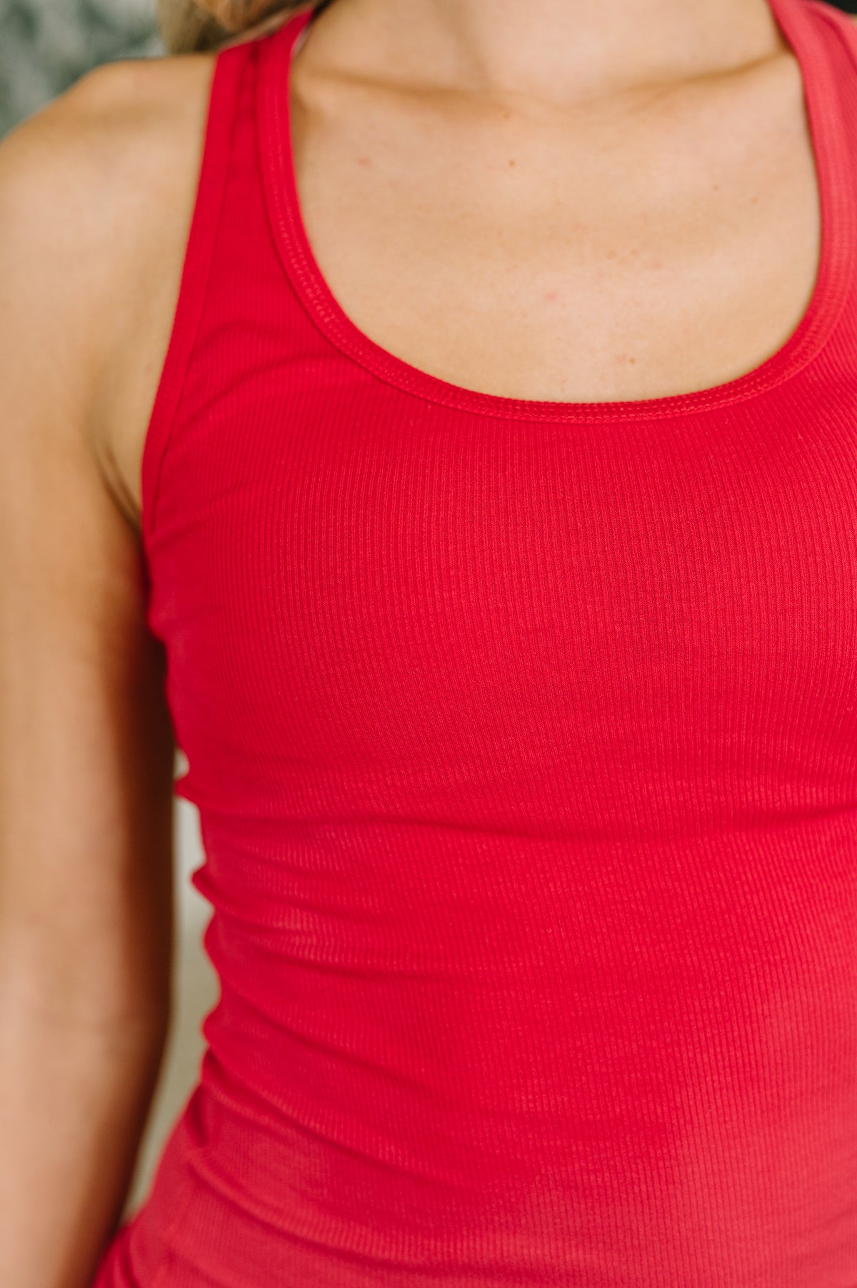 Keeping it Cool Scoop Neck Tank in Ruby - 6/10/2026