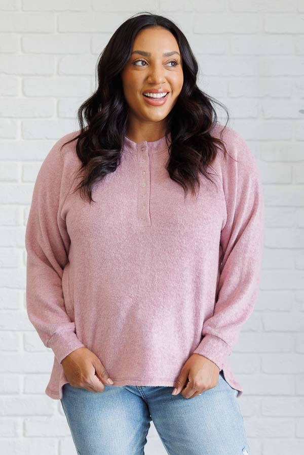 Keeping it Real Brushed Melange Hacci Long Sleeve Tee in Light Rose - 11/20/2024