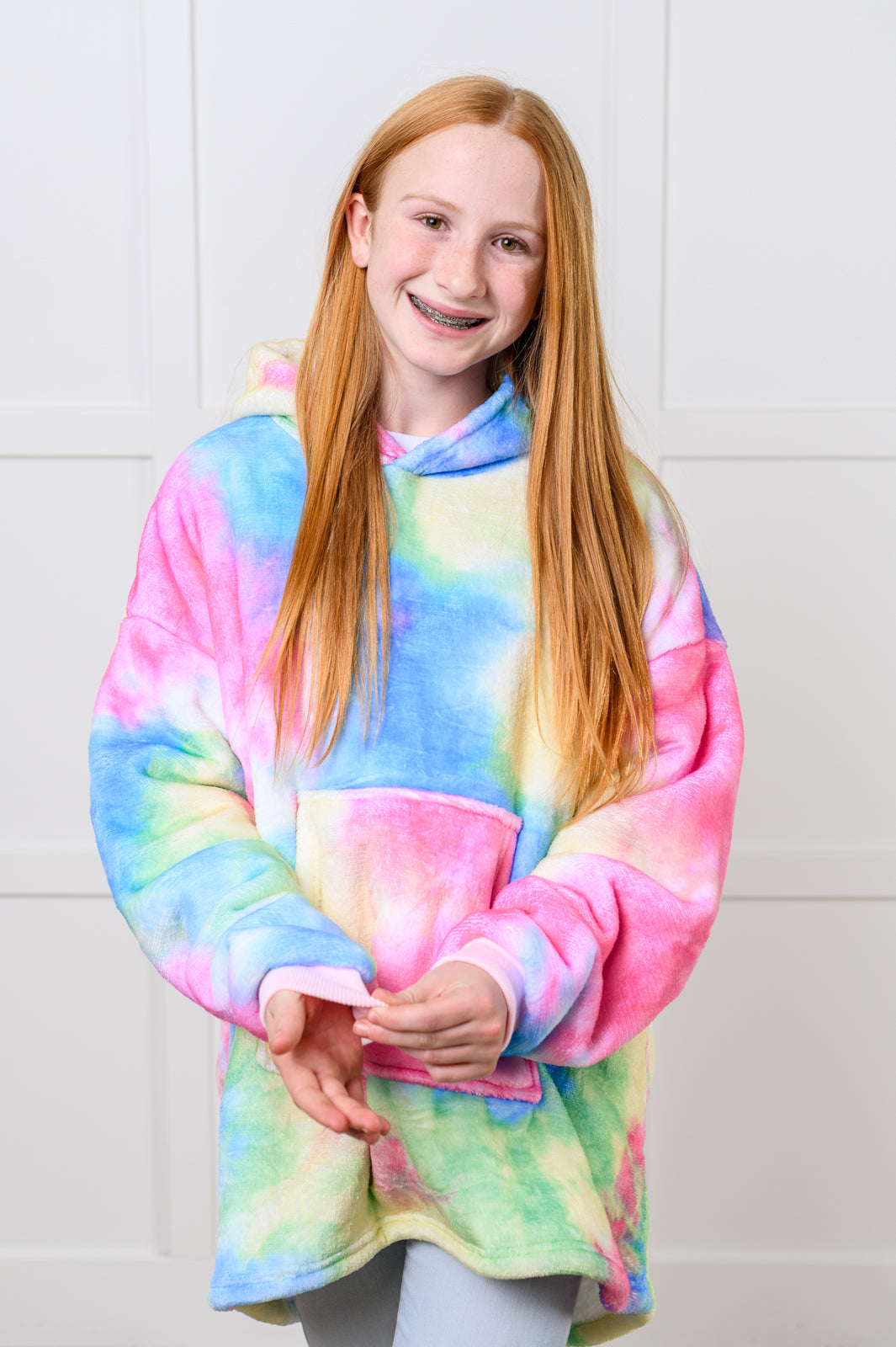 Kids Oversized Hoodie Blanket in Rainbow - 12/6/2024