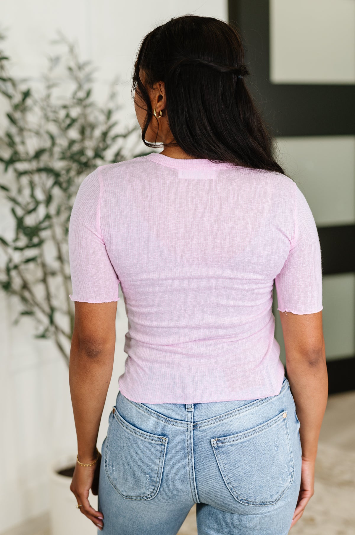 Knit Pick Basic Tee in Pink - 6/13/2025 NEW