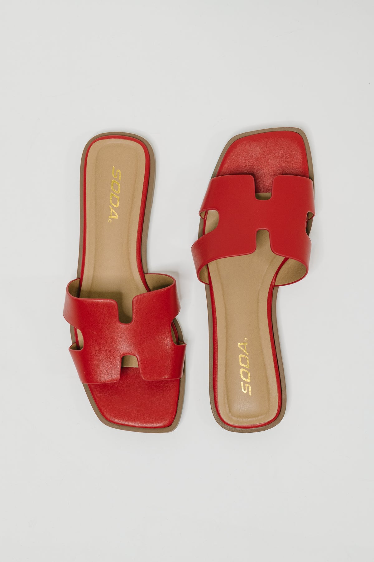 Knit Square Toe Slip on Sandal in Red - 8/7/2026