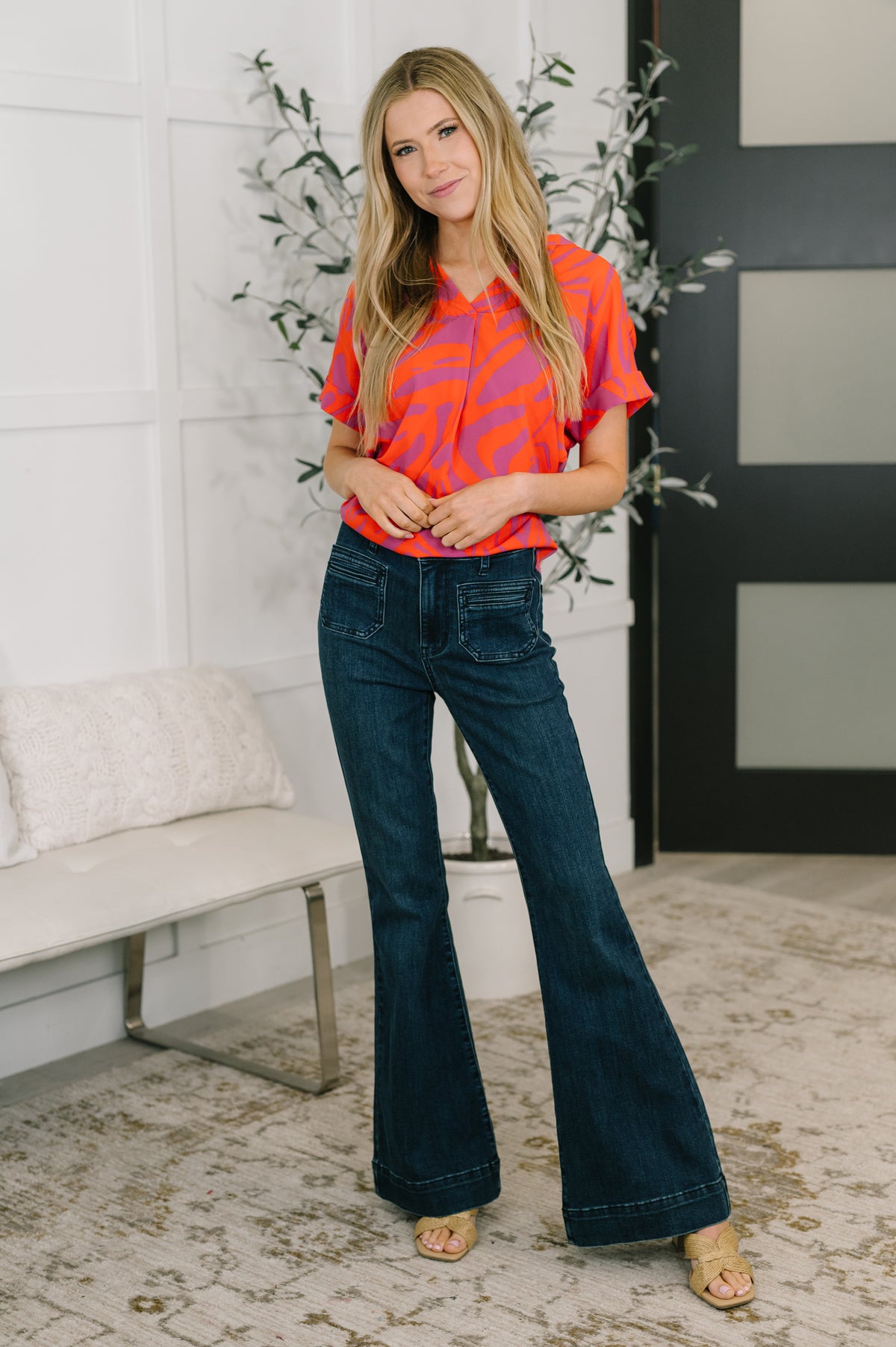 Know Me At All Abstract Split Neck Blouse - 3/31/2026