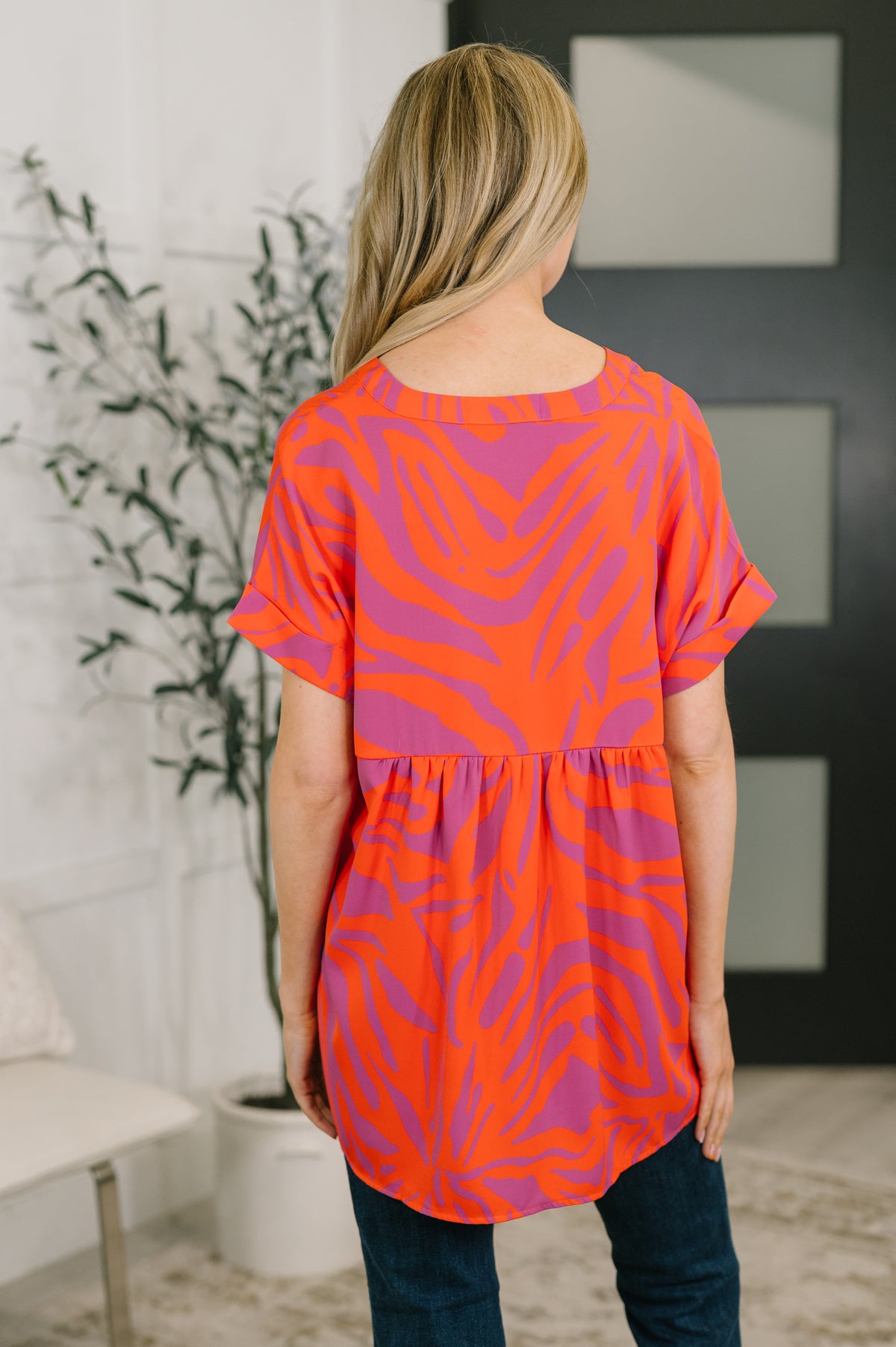 Know Me At All Abstract Split Neck Blouse - 3/31/2026