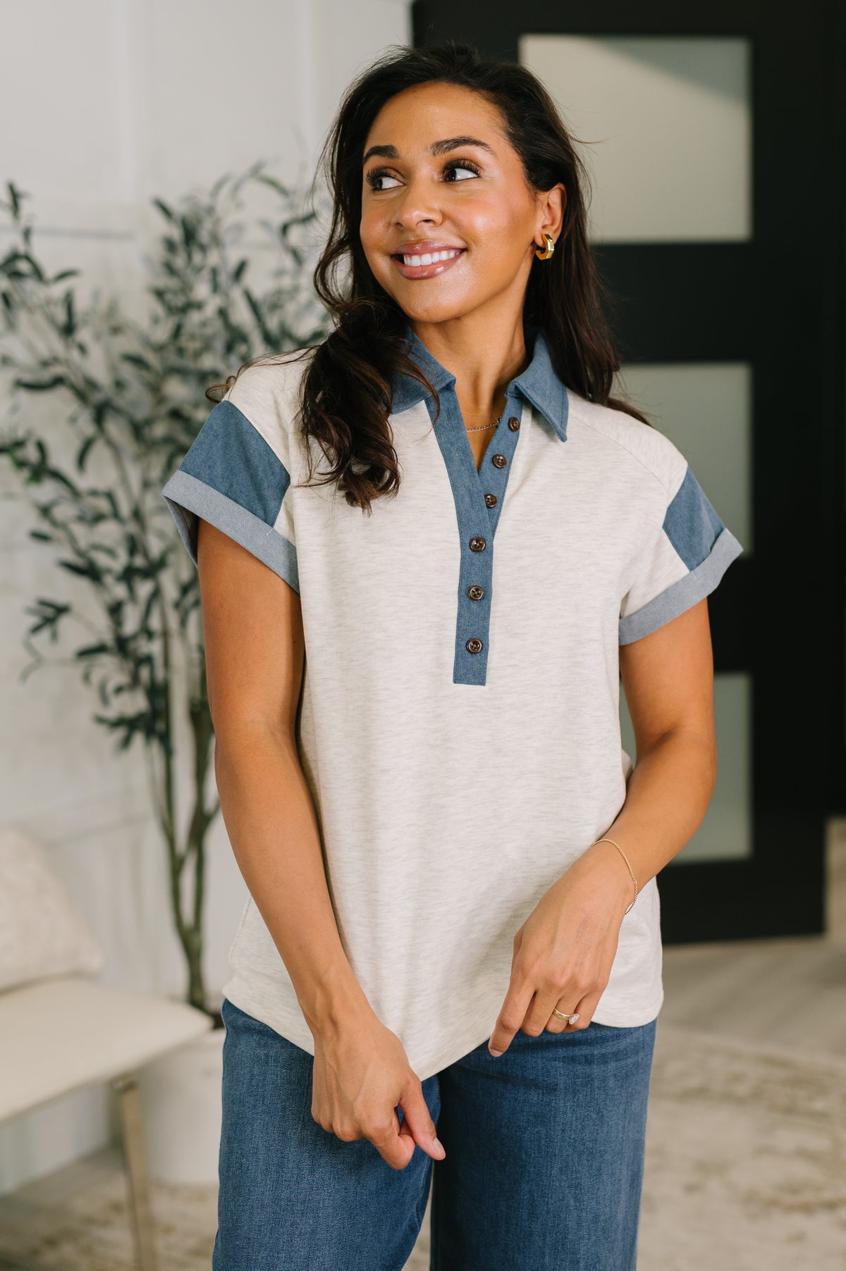 Knowing Me Collared Henley Top - 5/29/2026