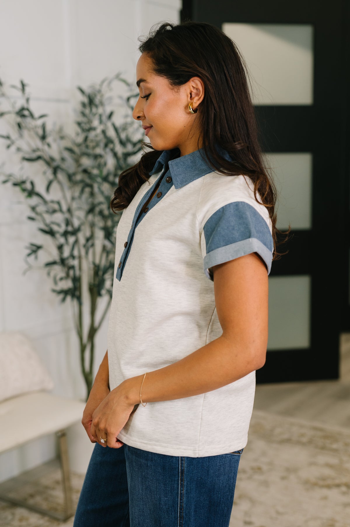 Knowing Me Collared Henley Top - 5/29/2026