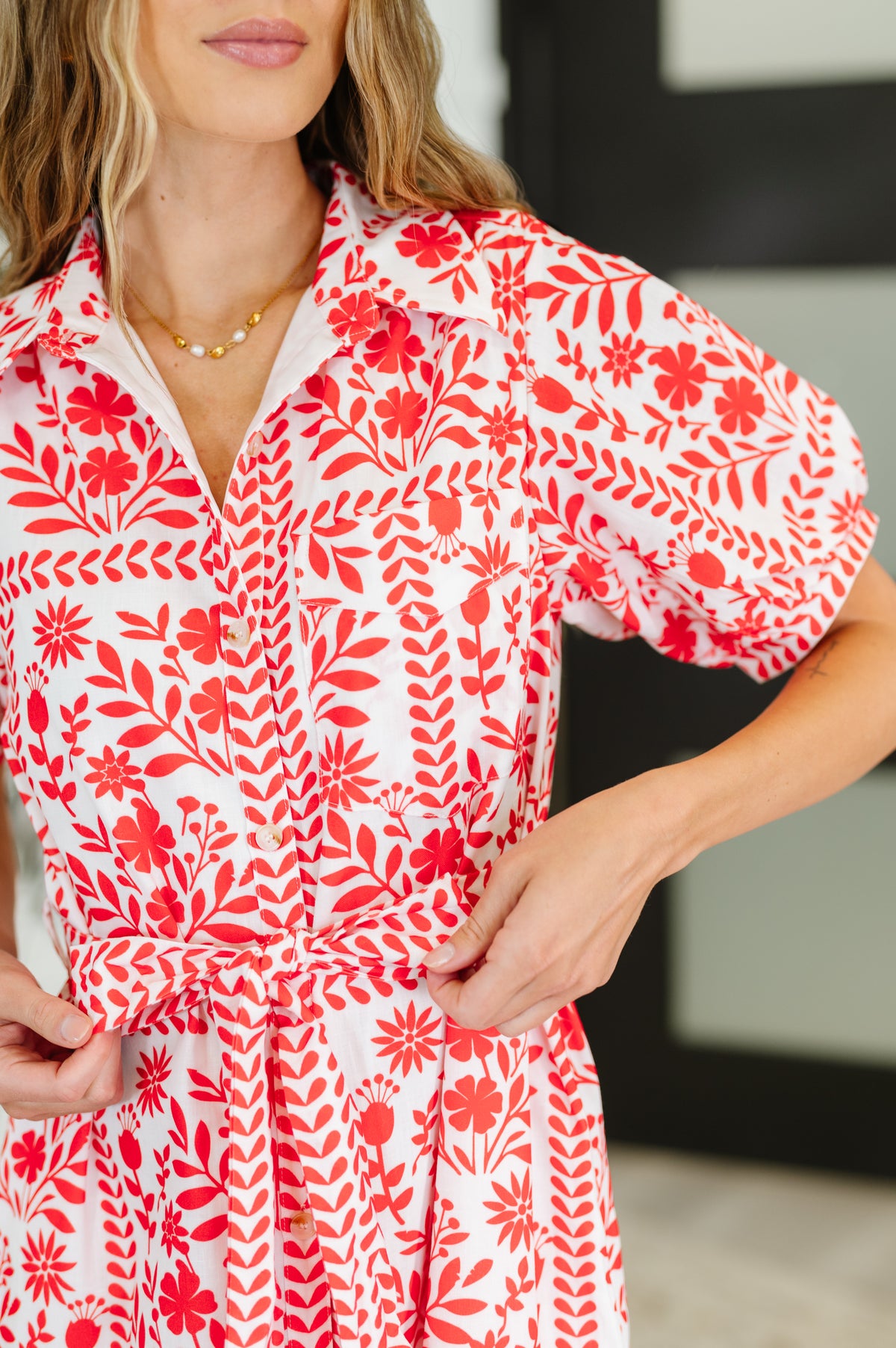 La Femme Hour Collared Button Down Dress - 6/6/2025 NEW