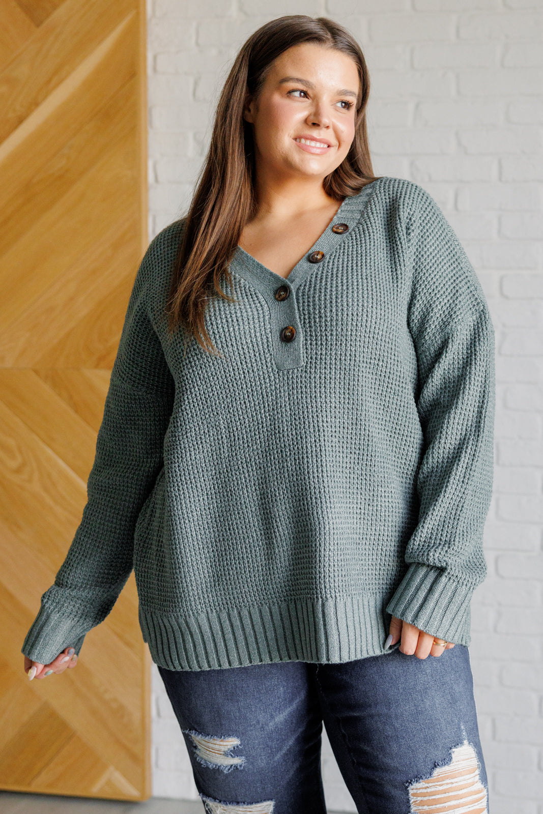 Lakeside View Drop Shoulder Sweater in Sage - 9/26/2024