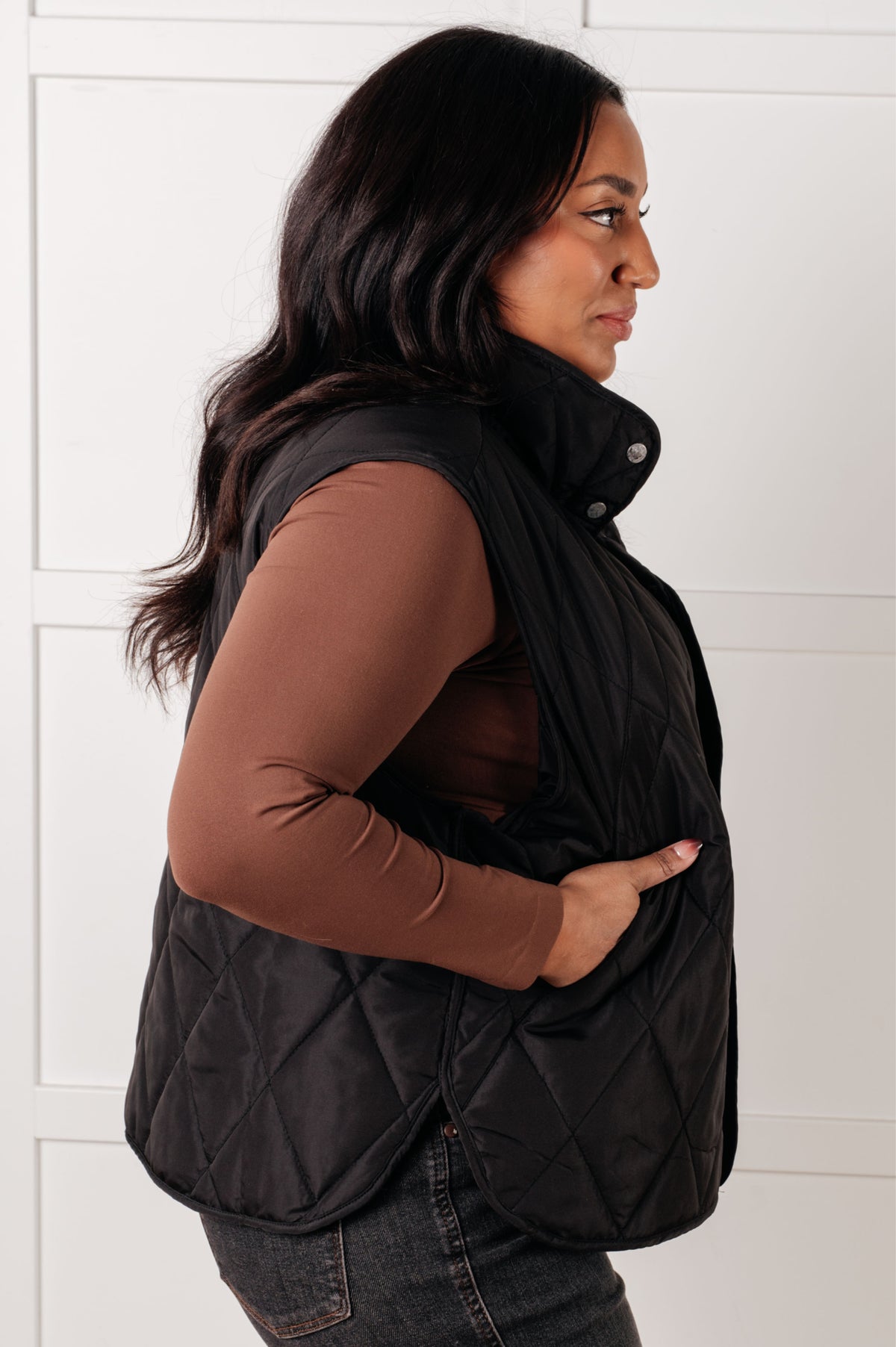 Layering Queen Quilted Puffer Vest in Black - 1/28/2025