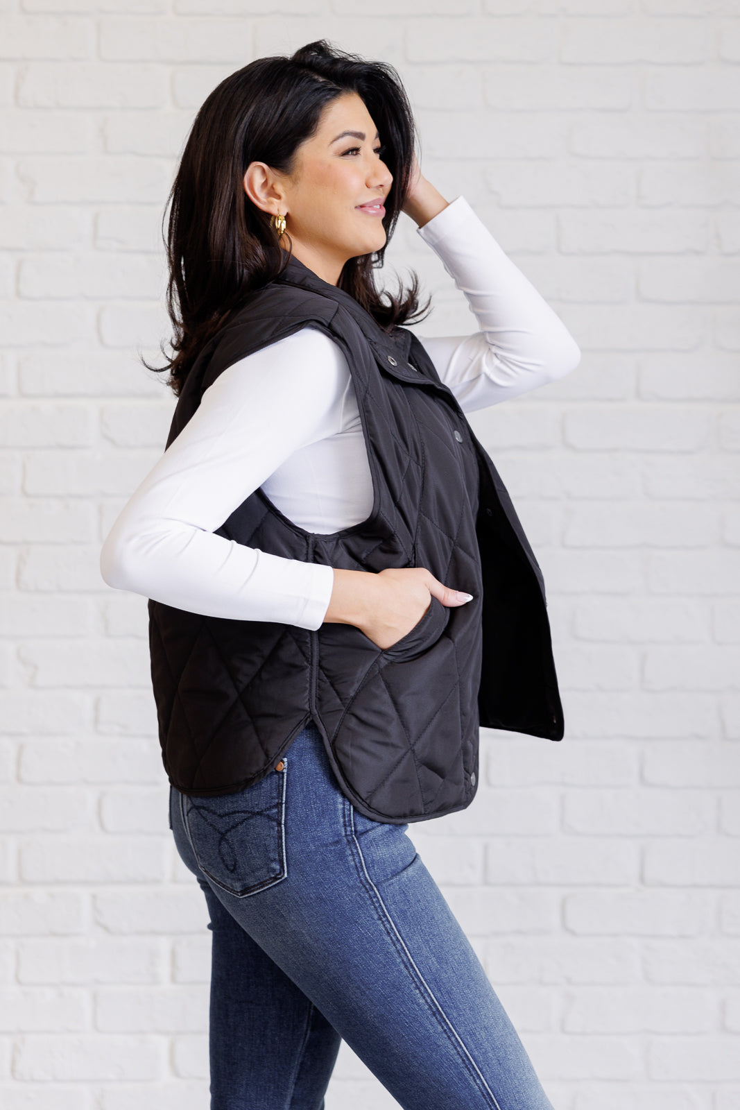 Layering Queen Quilted Puffer Vest in Black - 11/19/2024