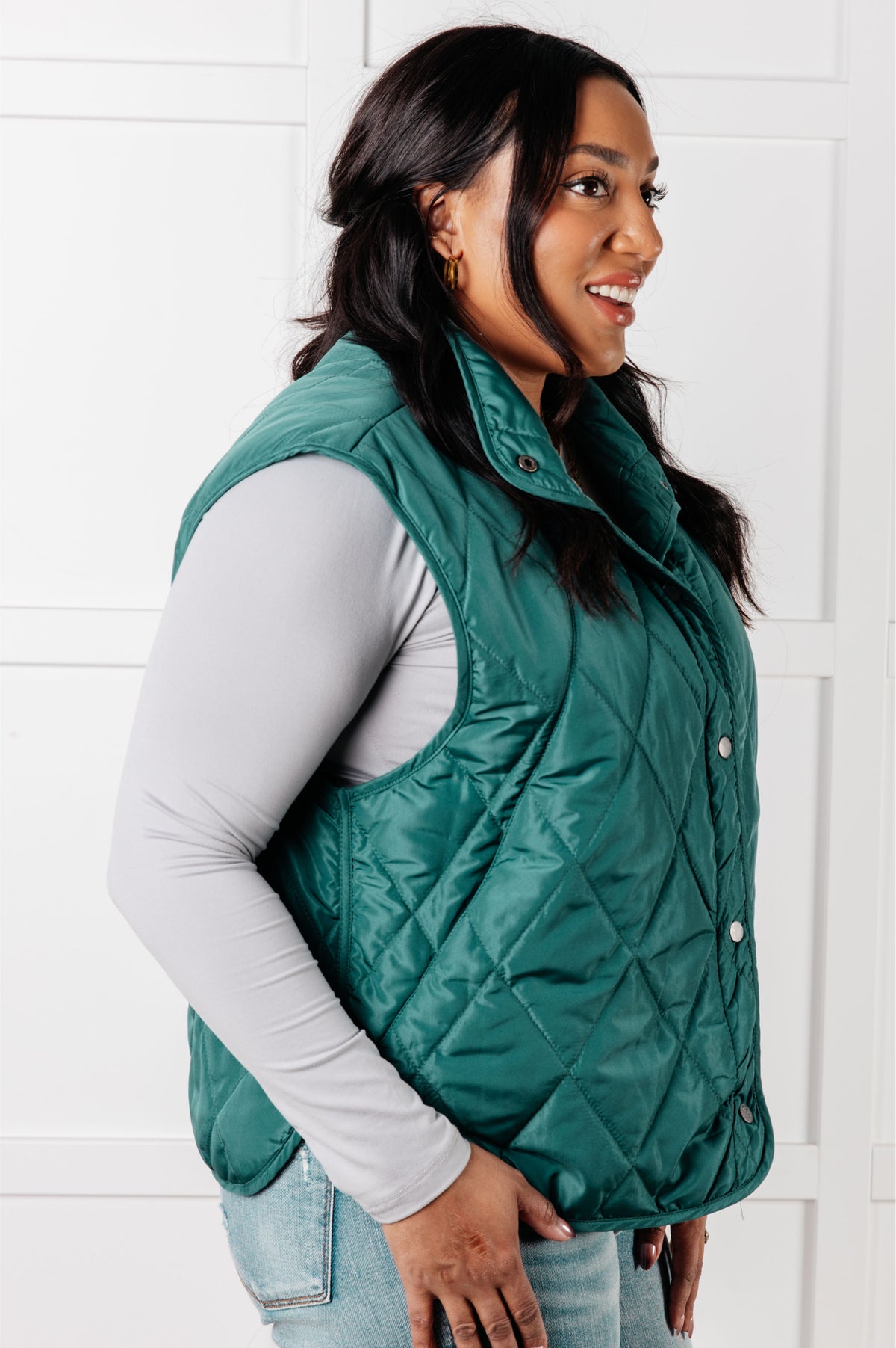 Layering Queen Quilted Puffer Vest in Hunter Green - 1/28/2025