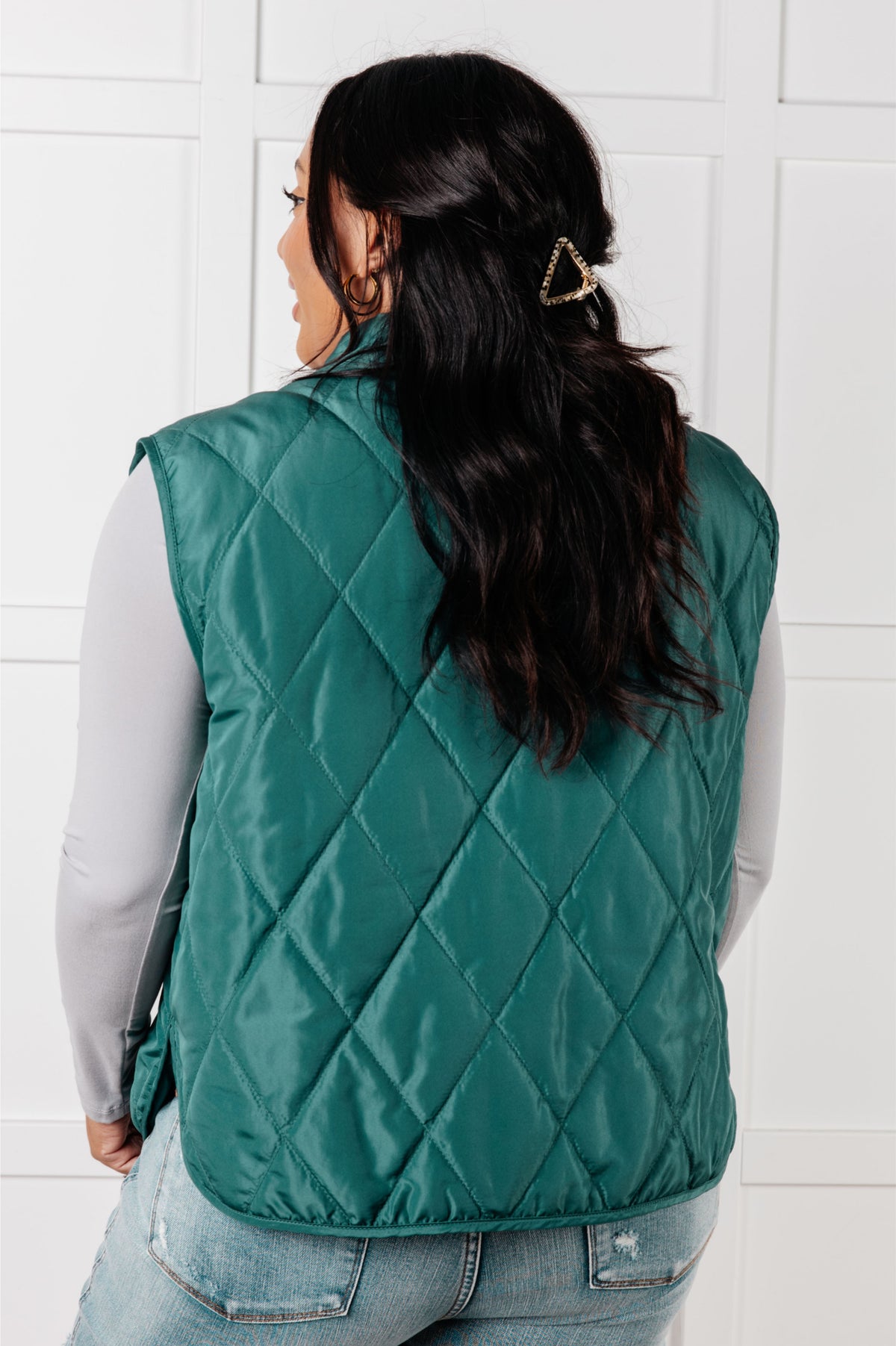 Layering Queen Quilted Puffer Vest in Hunter Green - 1/28/2025