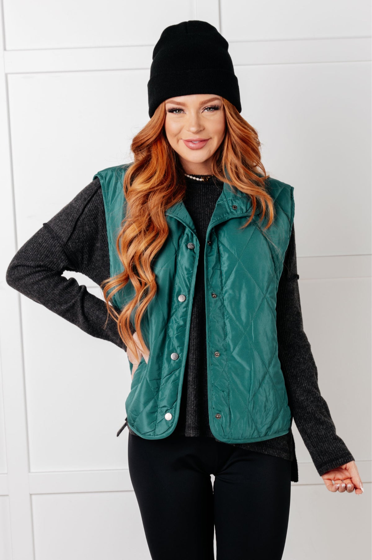 Layering Queen Quilted Puffer Vest in Hunter Green - 1/28/2025