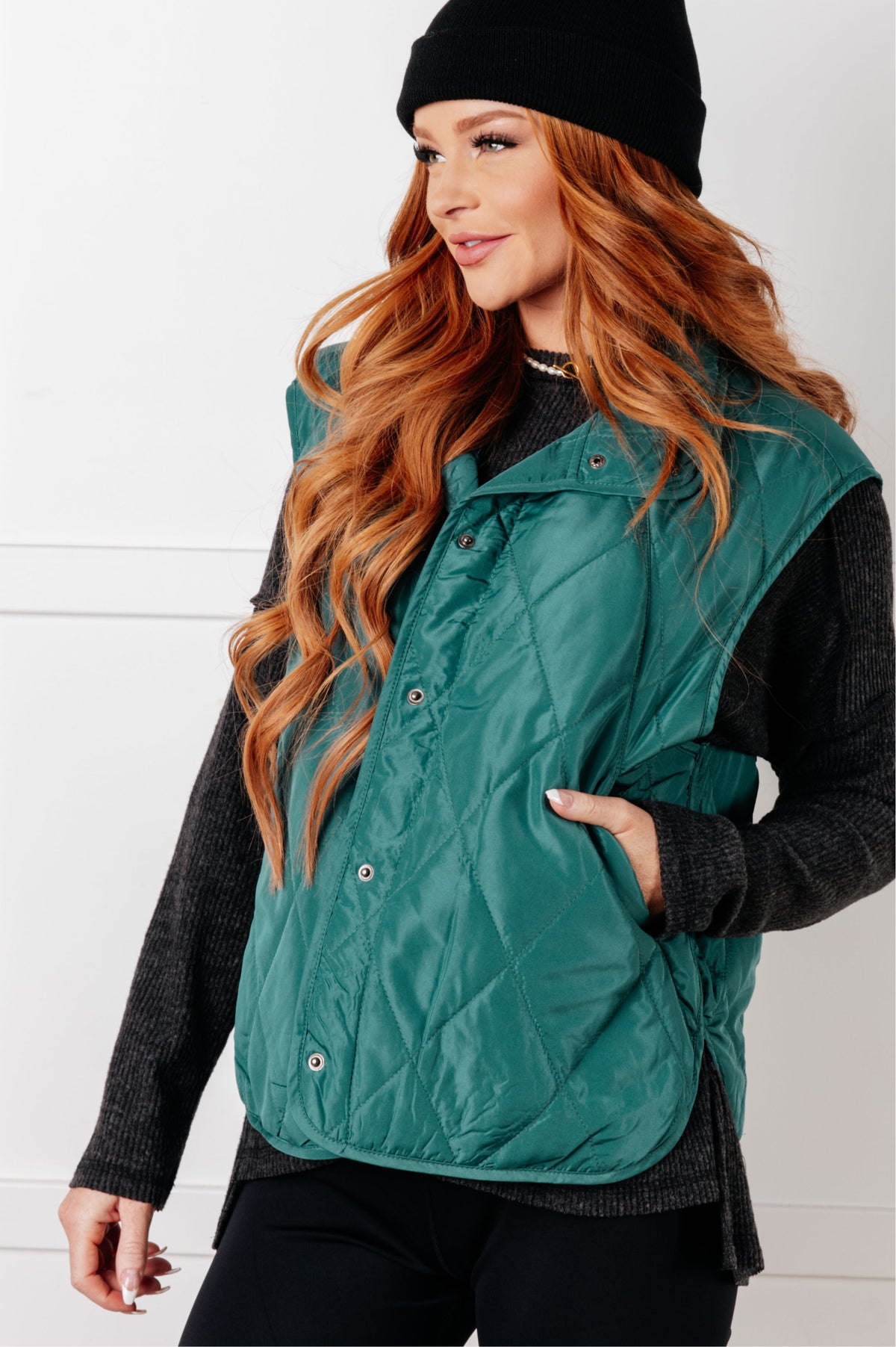 Layering Queen Quilted Puffer Vest in Hunter Green - 1/28/2025