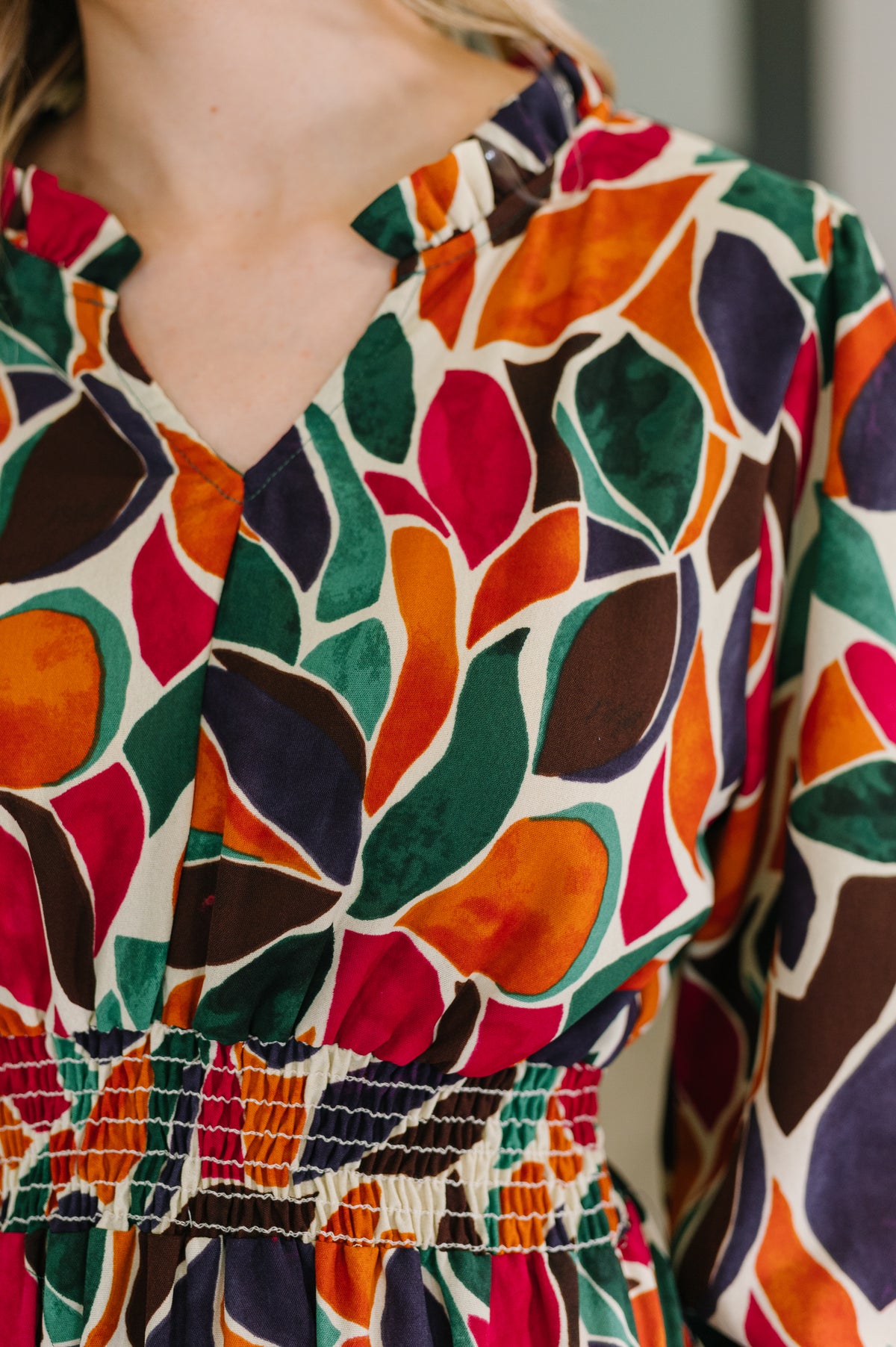 Leafing it All Behind Long Sleeve Tiered Dress - 11/18/2025