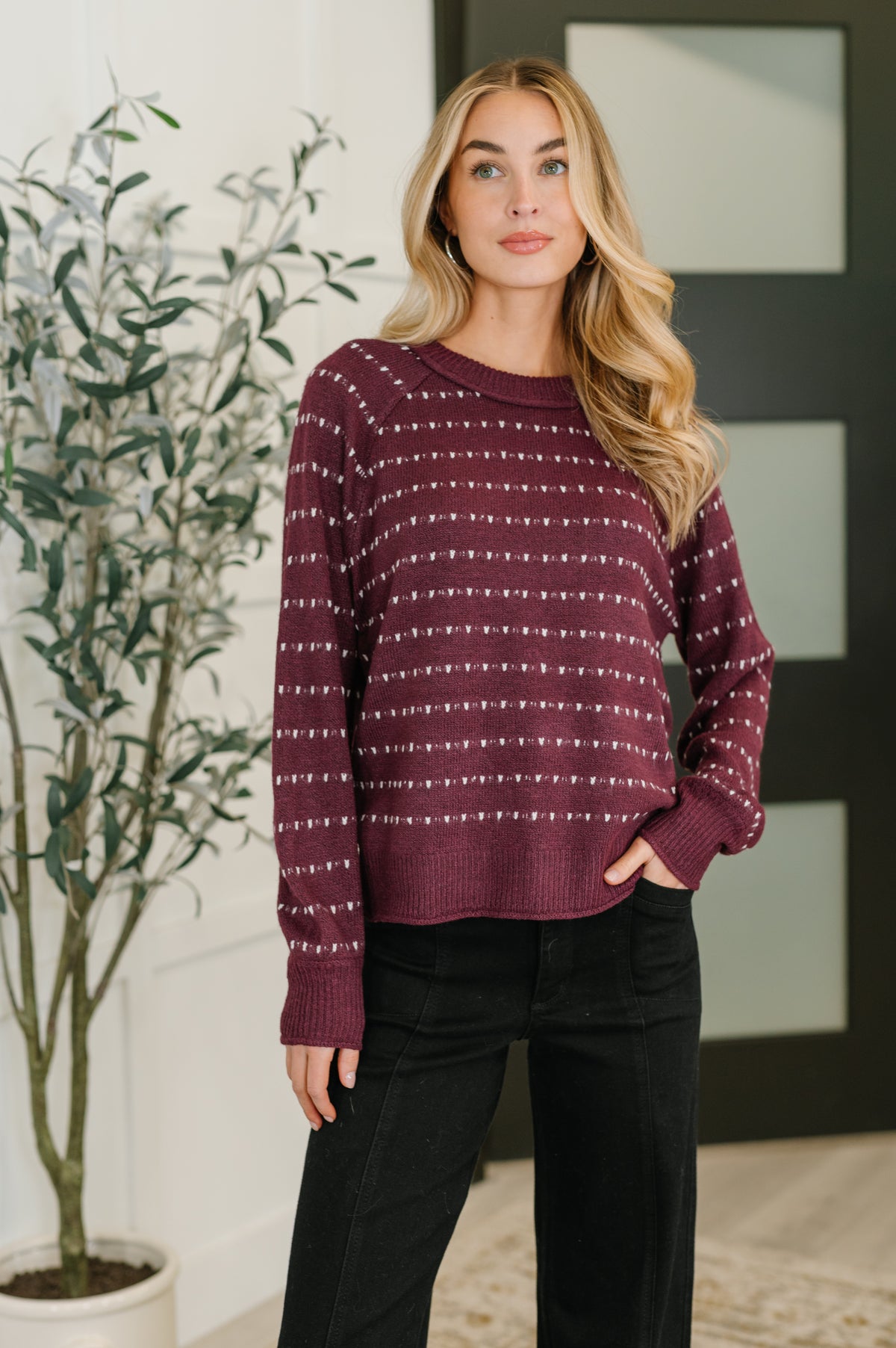Leaves or Breeze Long Sleeve Knit Top - 11/7/2025